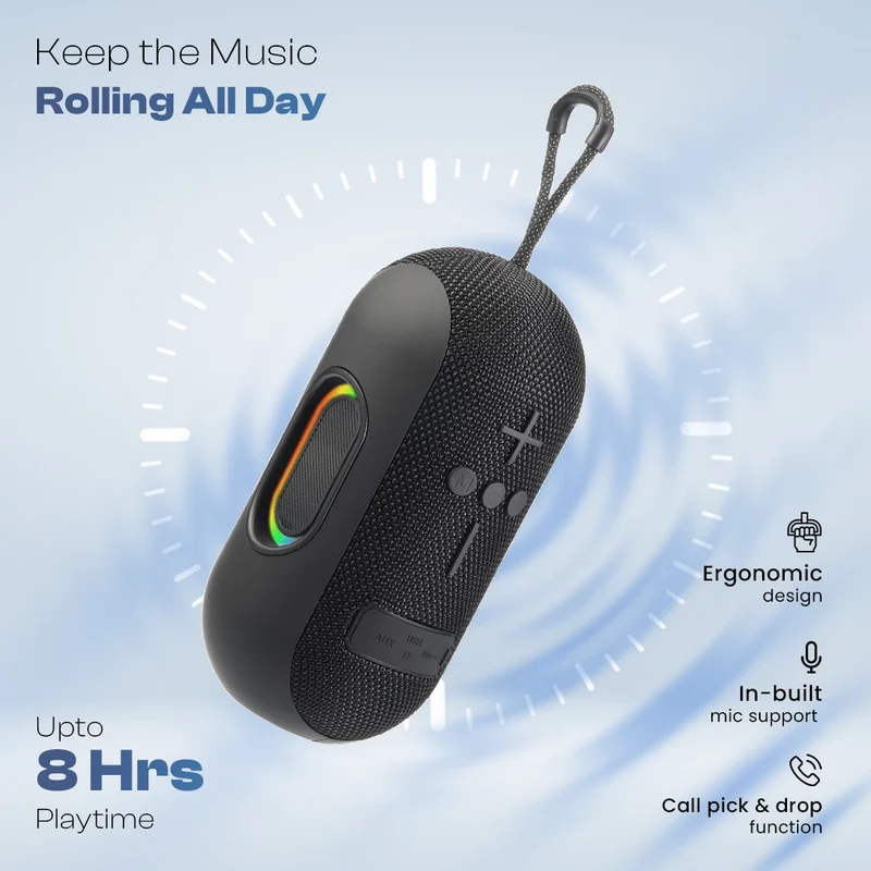 Lapcare Ozzie | 10W Portable Power | Bluetooth v5.3 | Dual Pairing via TWS Mode | Up to 8 Hours | Premium Build - 3