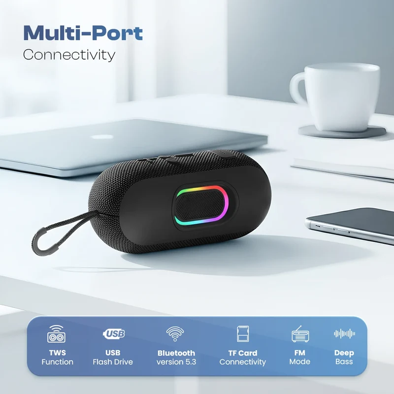 Lapcare Ozzie | 10W Portable Power | Bluetooth v5.3 | Dual Pairing via TWS Mode | Up to 8 Hours | Premium Build - 5