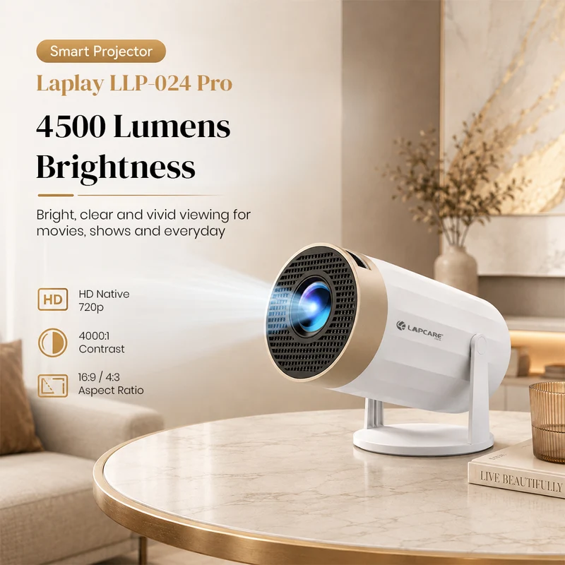 Lapcare Laplay Pro | 4500 Lumens Brightness | True HD picture with vivid colors | Big-Screen Experience | 4K Supported (LLP-024) - 2