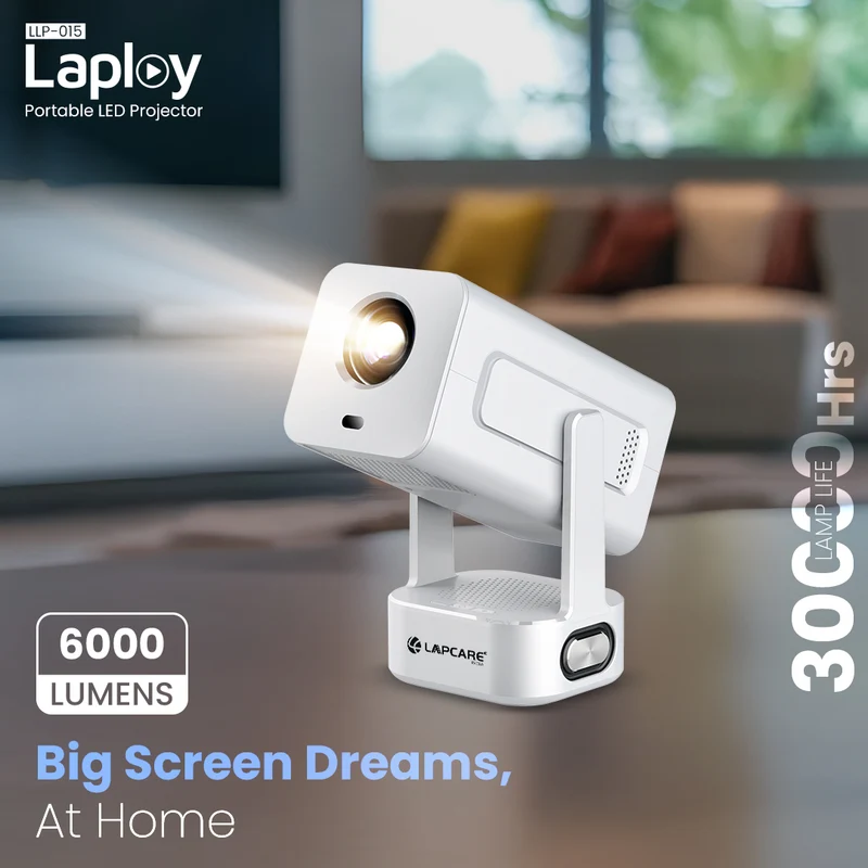 Lapcare Laplay Smart | 6000 Lumens brightness | Full HD 1080p | Phone Casting | Built-in 8W Speaker | Dual Band Wi-Fi (LLP-015) - 2