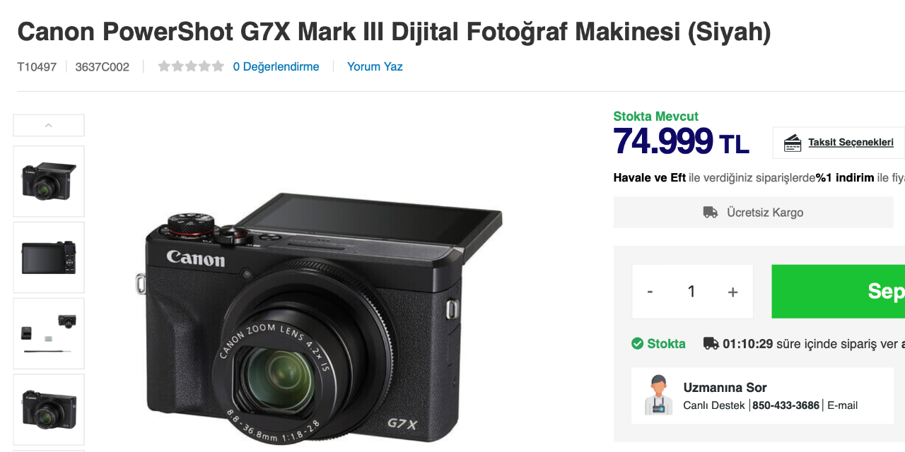Canon Canon G7X Mark III Görsel 2