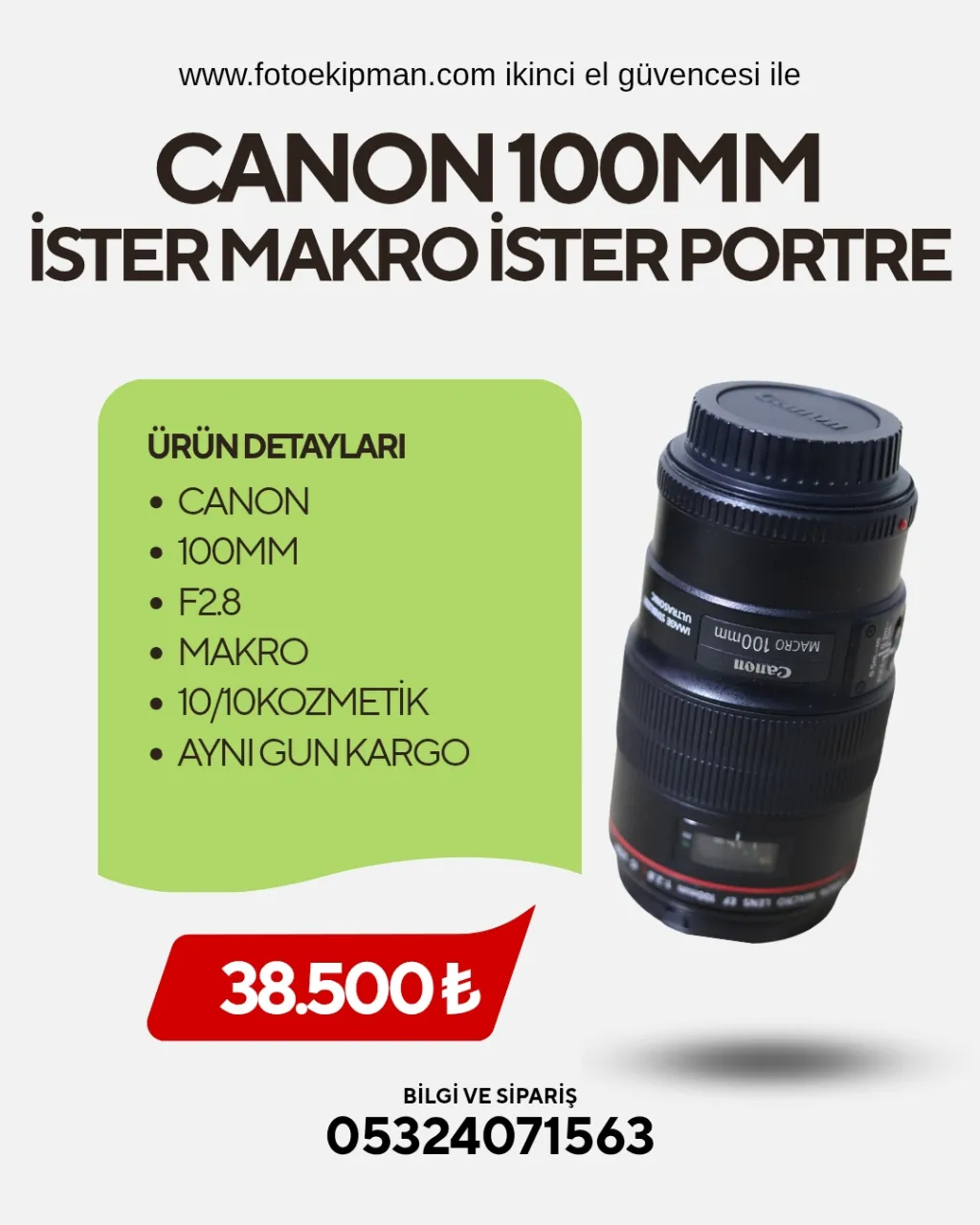 Canon 100mm F2.8 L serisi