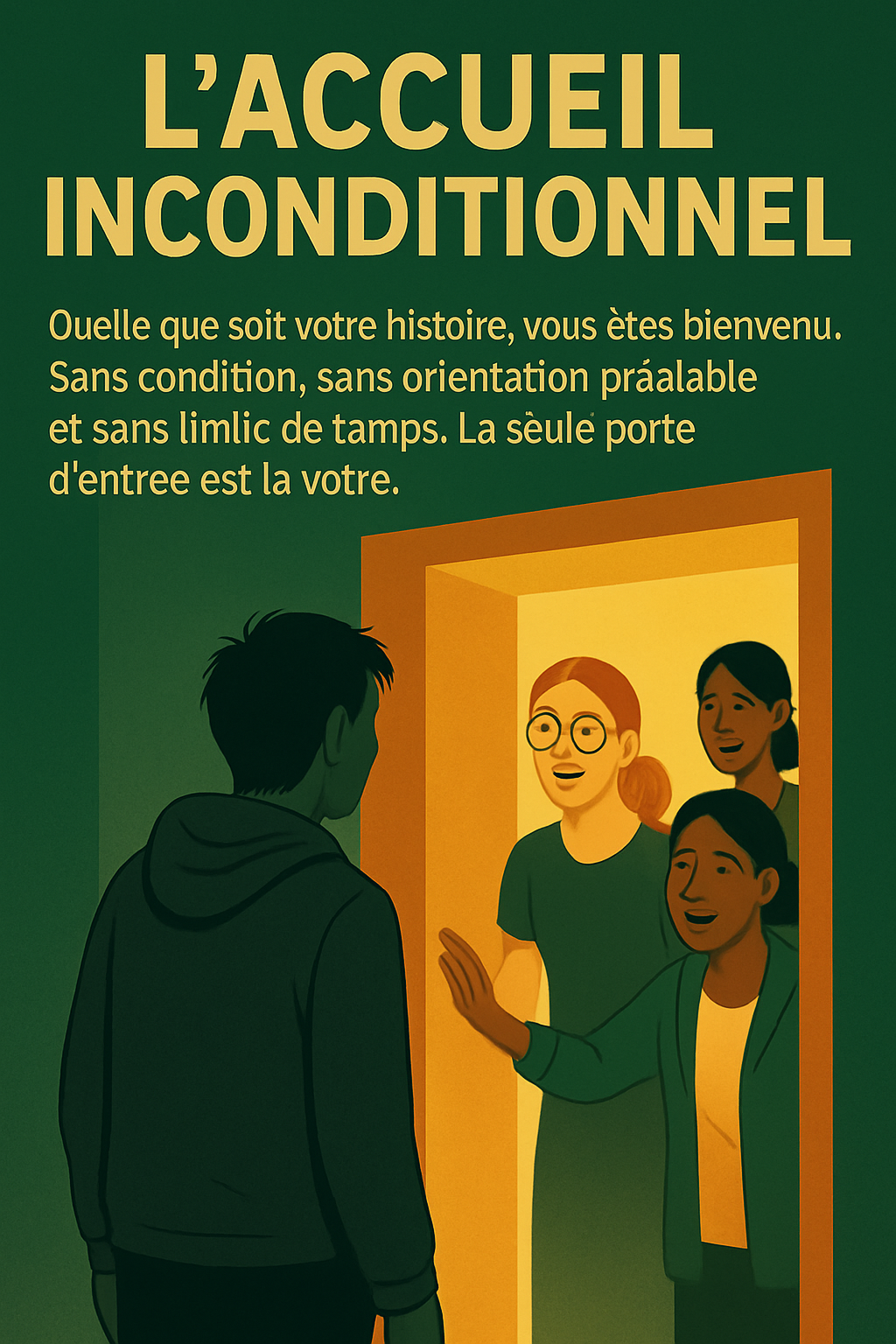Illustration pour l'accueil inconditionnel