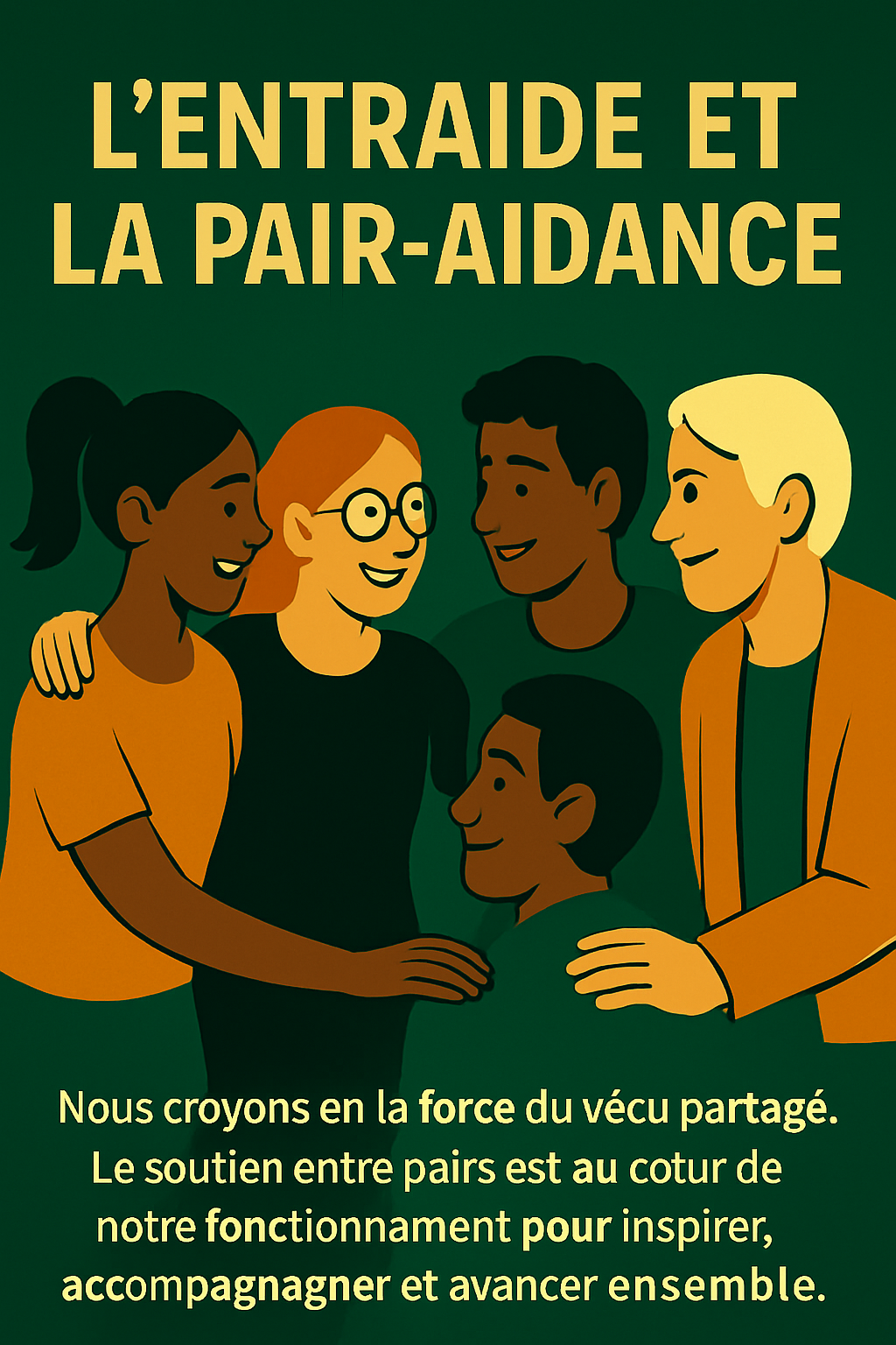 Illustration pour l'entraide et la pair-aidance
