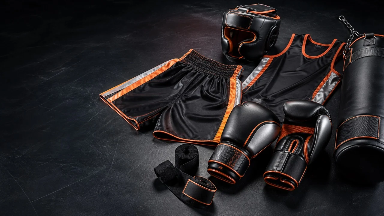 Boxing gloves and training gear