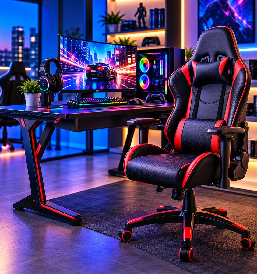 Silla Gamer Noga Typhon Bk Rosa Y Blanca
