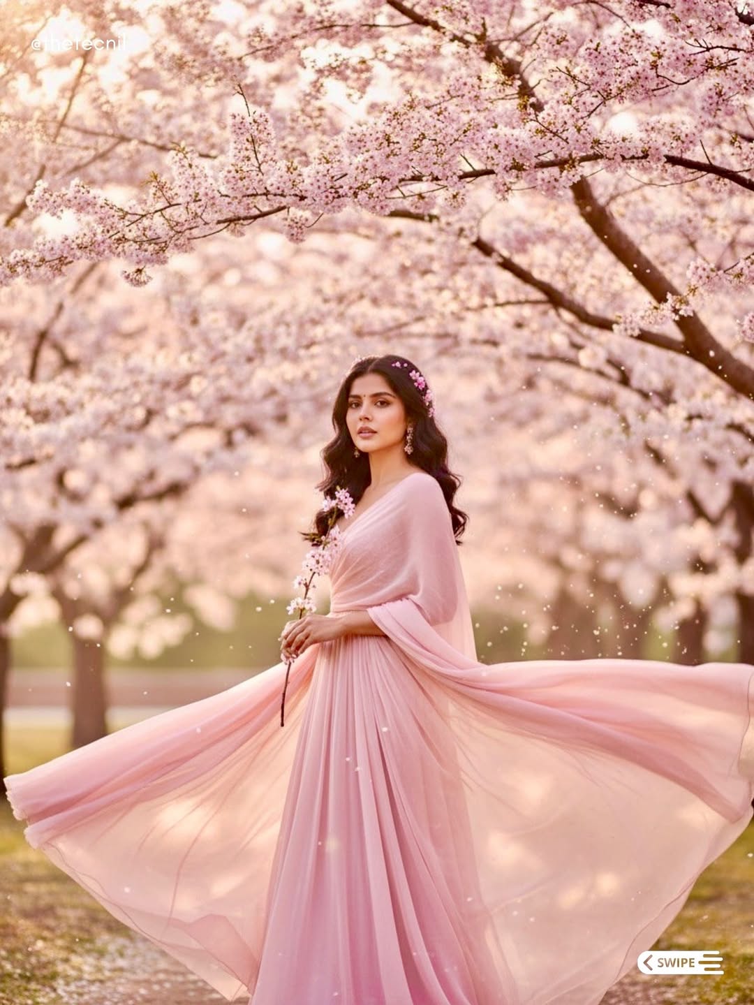 Gemini Cherry Blossom Portrait Prompt