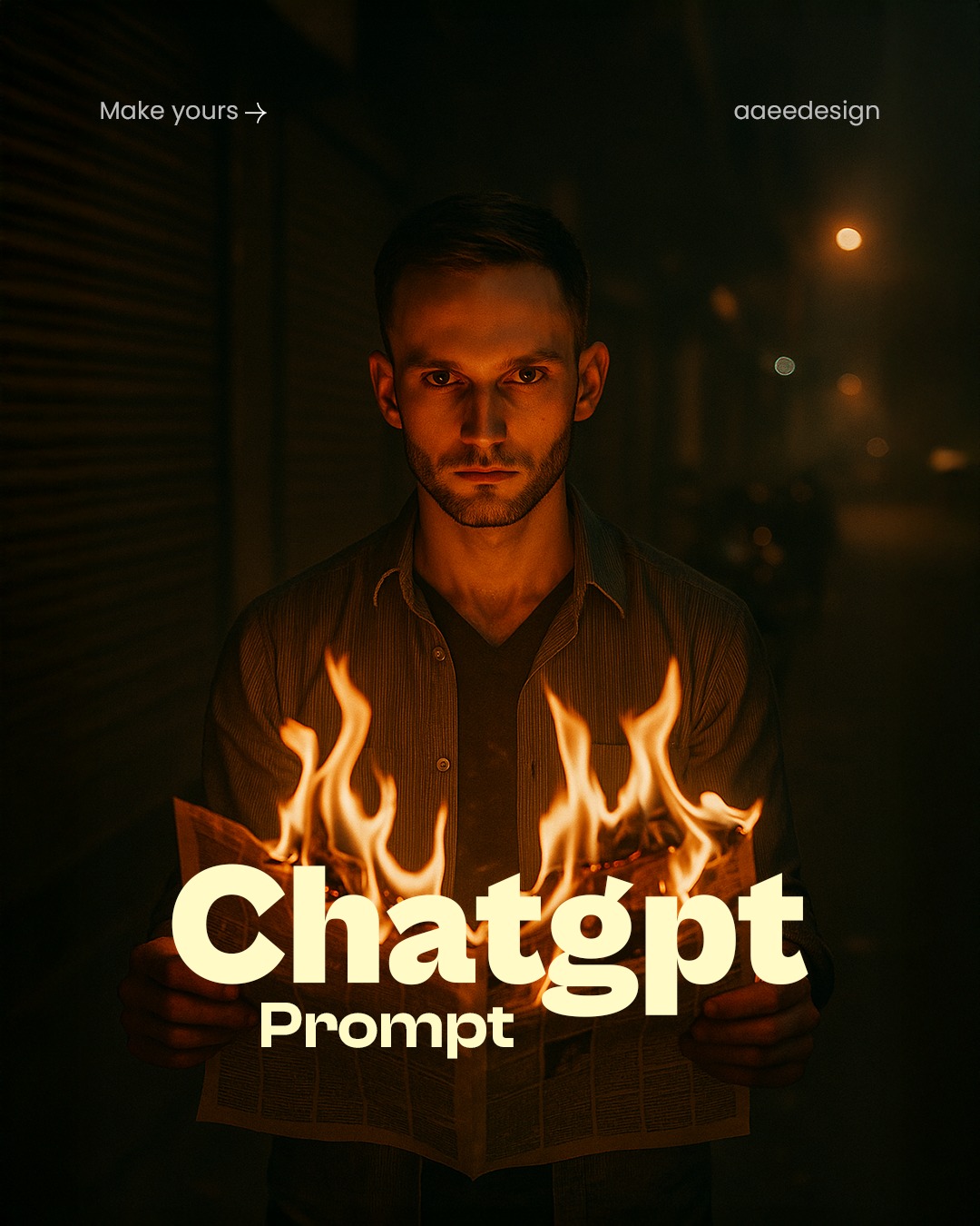 ChatGPT Cinematic Man with Fire Prompt