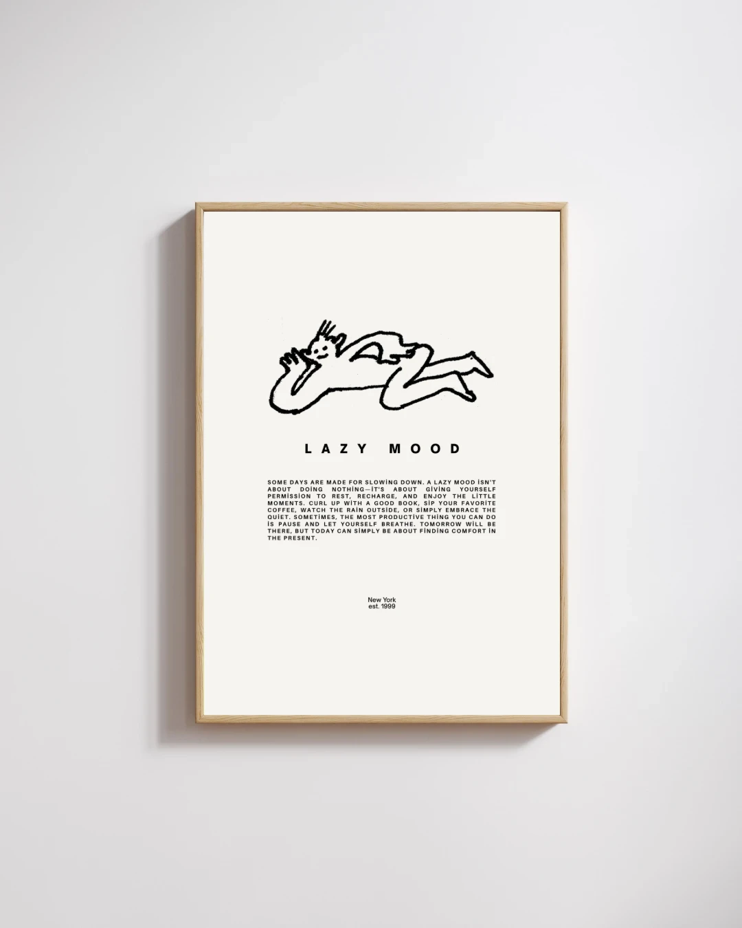 Lazy Mood Line Figure Typography