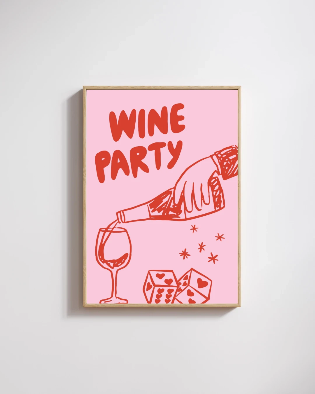 Wine Party Line Art Typography