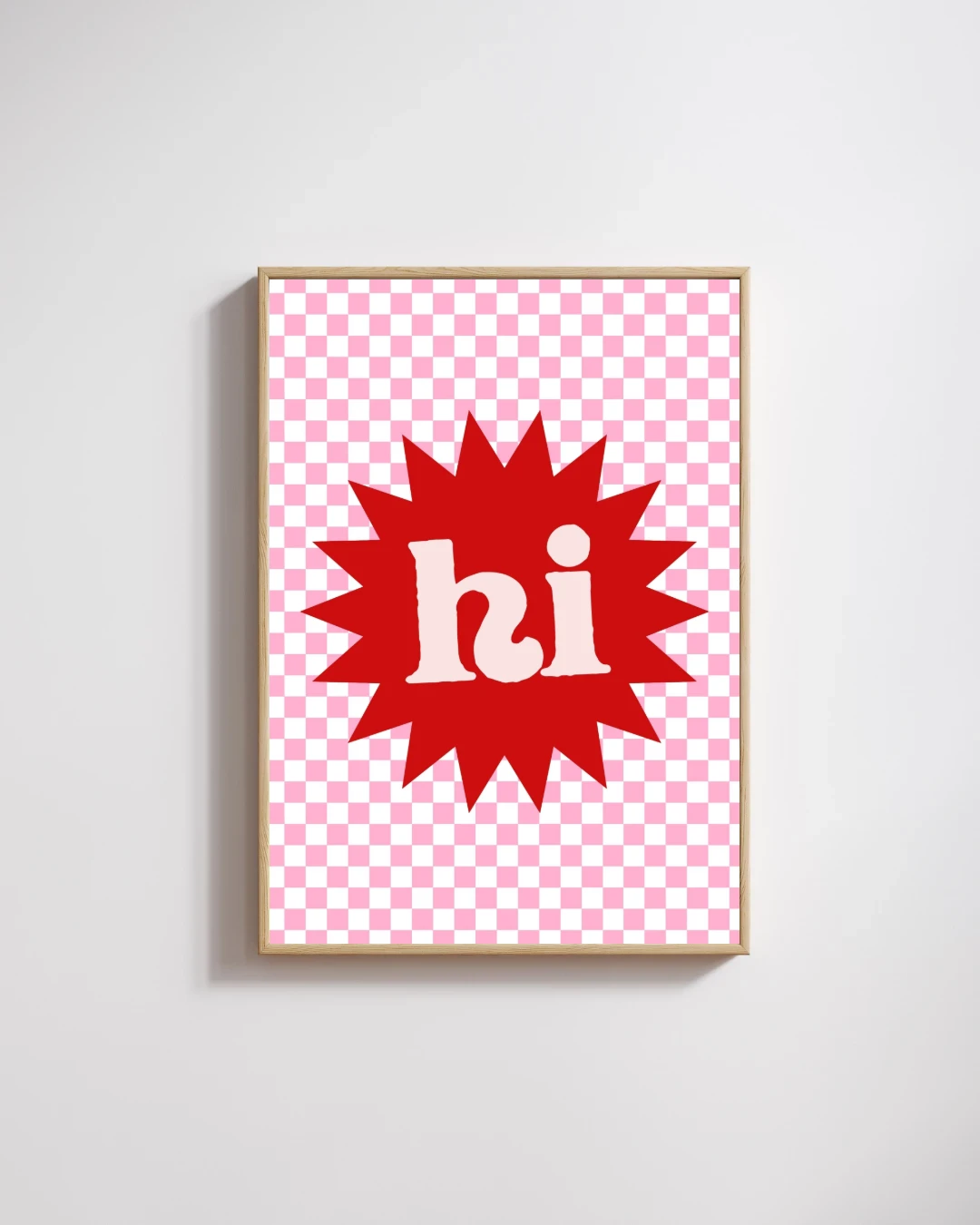 Red Burst 'Hi' on Checkered