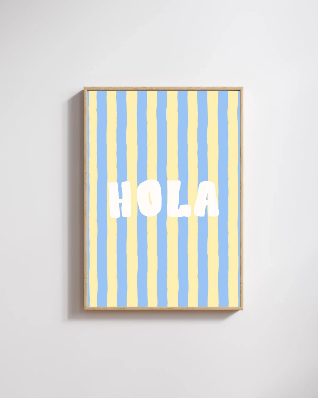 Hola Text Colorful Stripes
