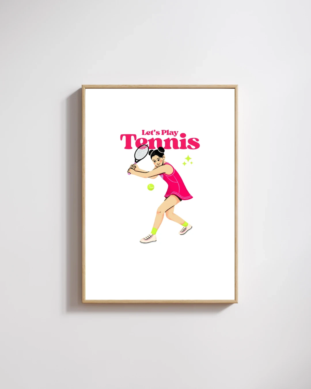 Tenis Oynayan Kız İllüstrasyonu