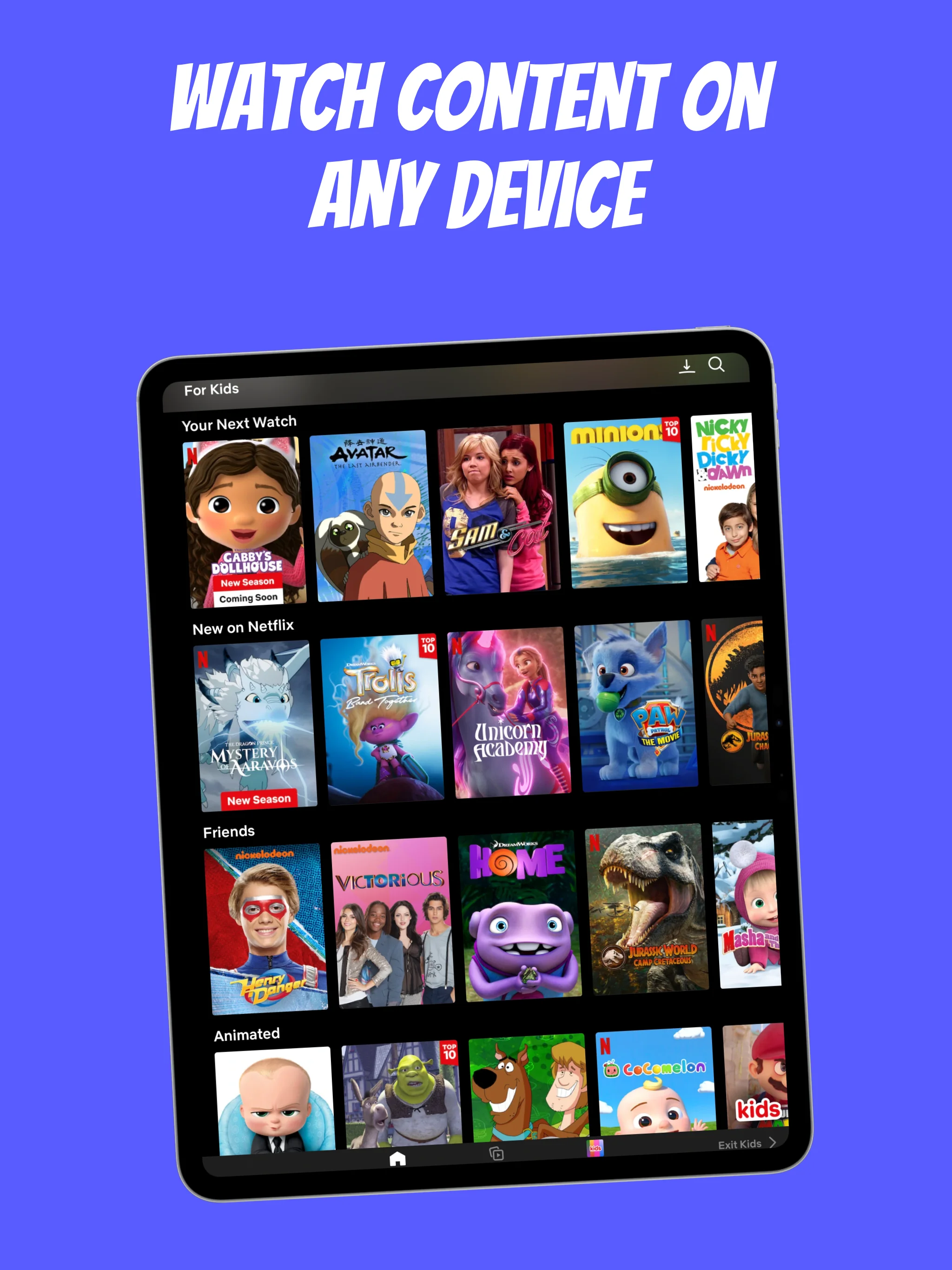 App Store screenshot template for streaming app – episode browser iPad