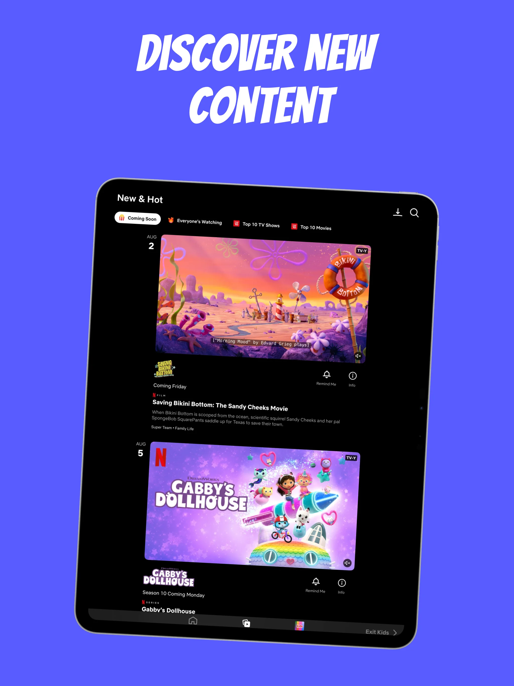 App Store screenshot template for streaming app – family content grid iPad