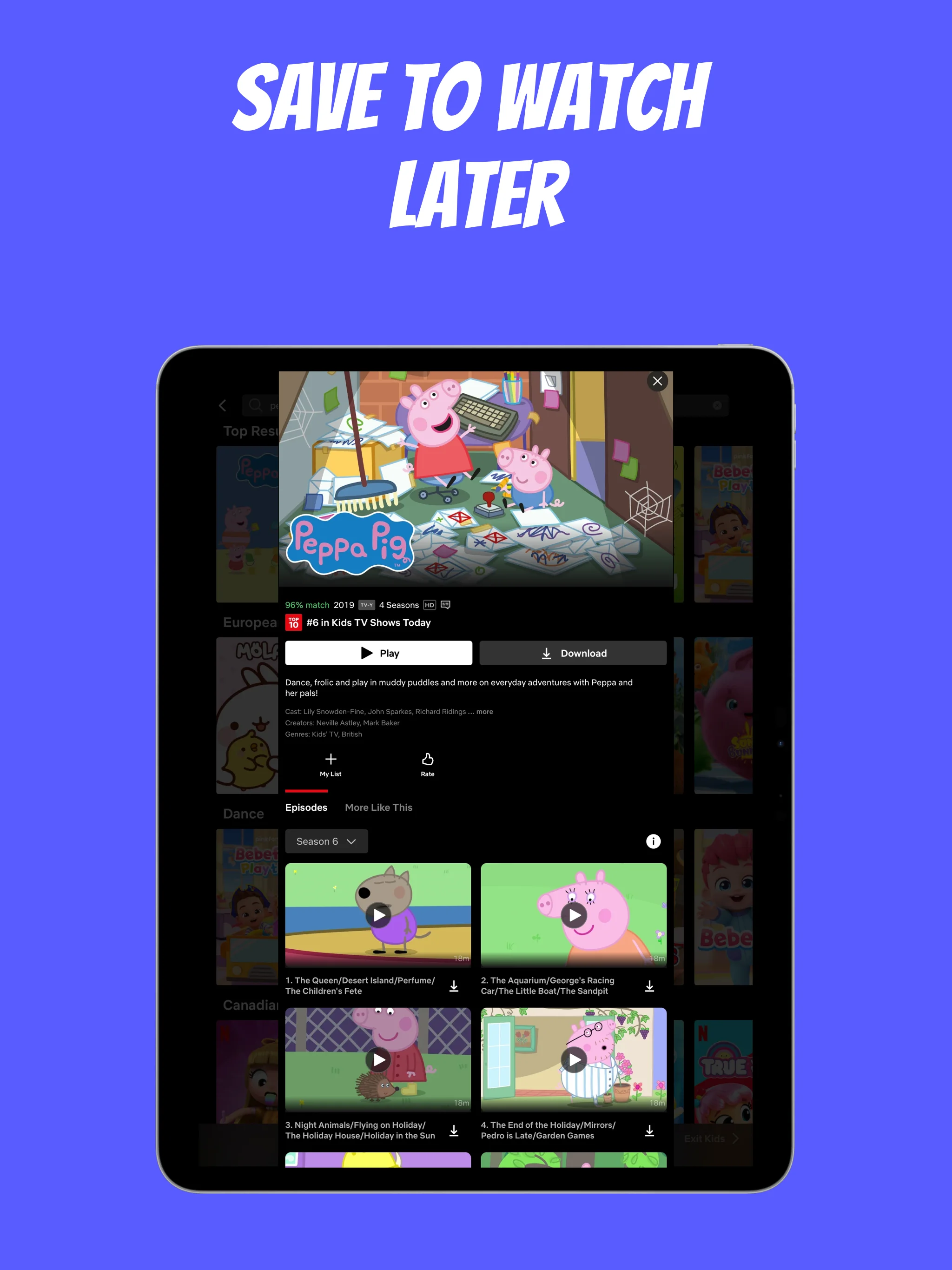App Store screenshot template for streaming app – new and trending iPad
