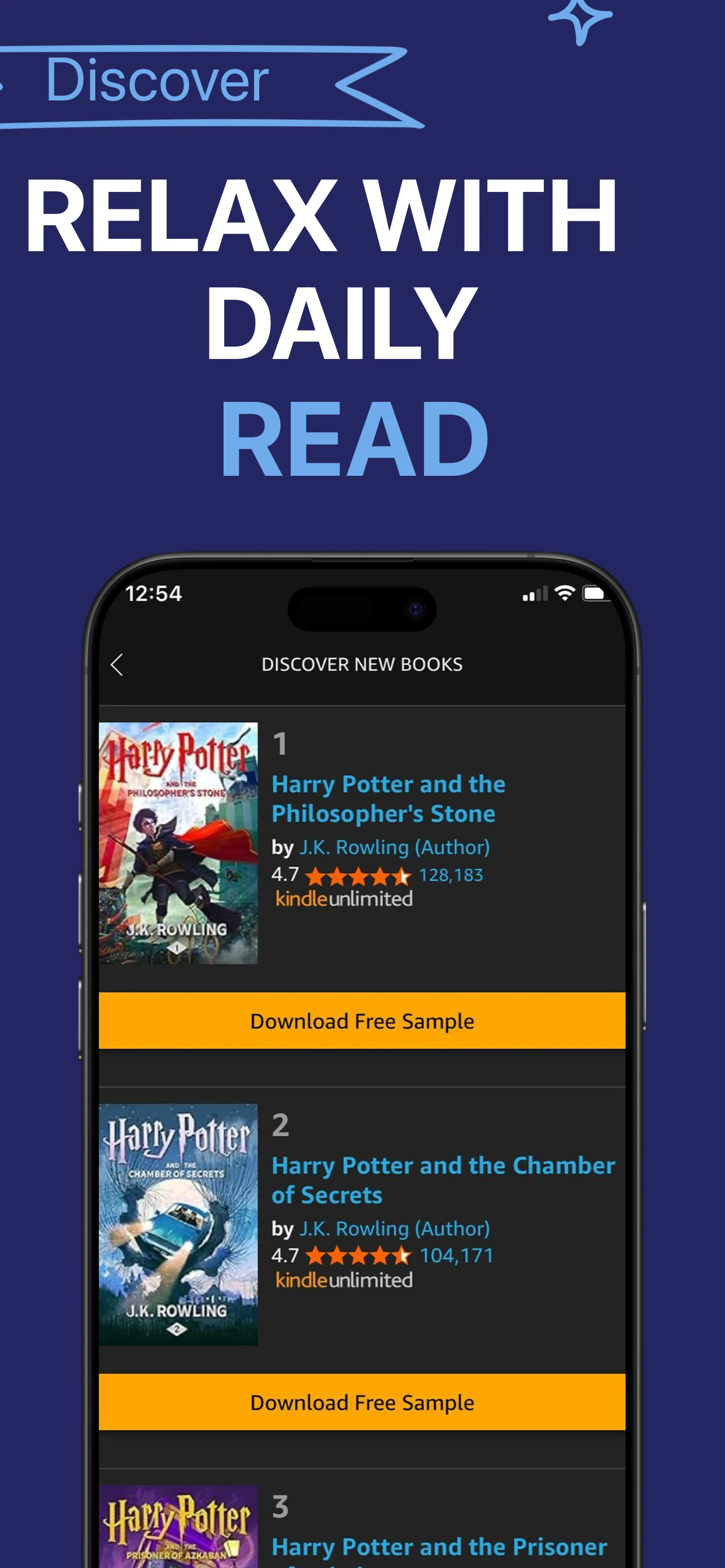 App Store screenshot template for reading app – genres and categories