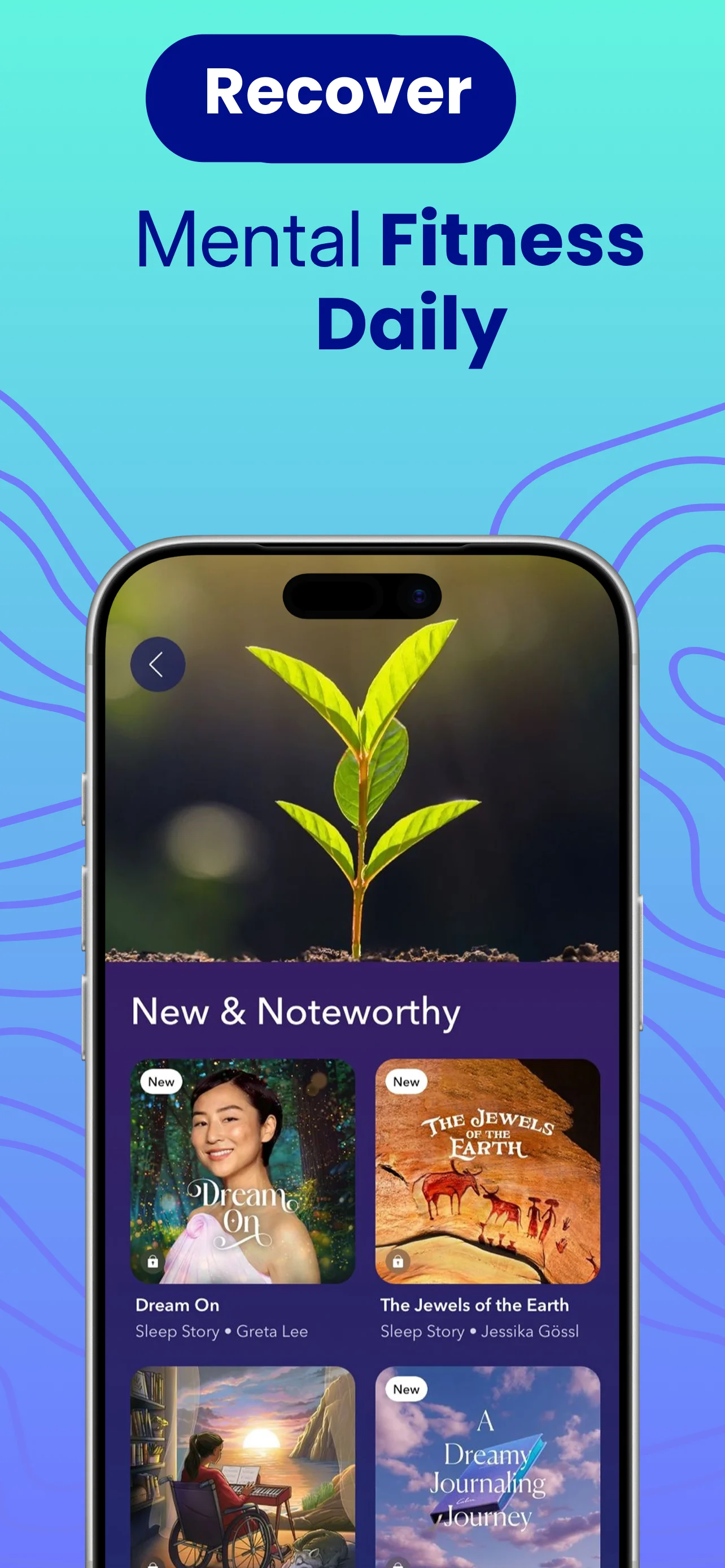 App Store screenshot template for meditation app – sleep stories new noteworthy