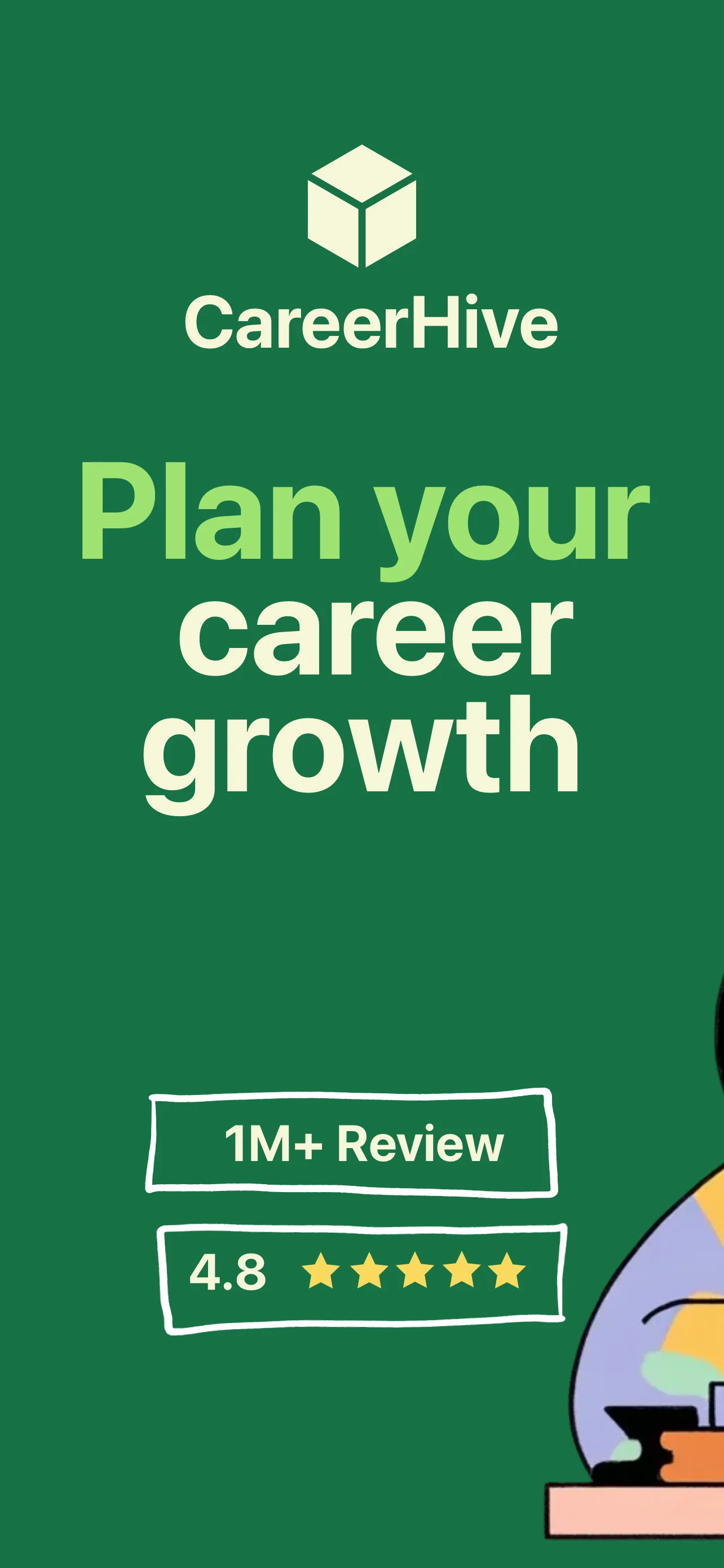 App Store screenshot template for career app – job search landing screen, iPhone 6.5 6.7 6.9