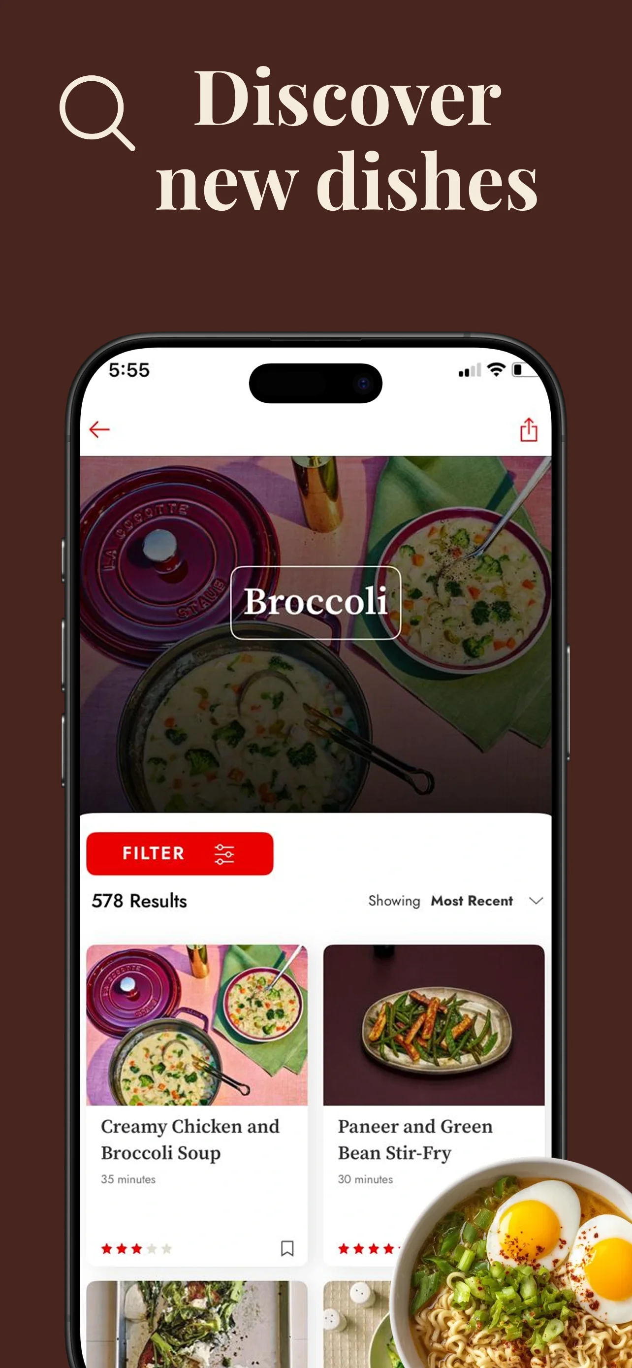 App Store screenshot template for recipe app – recipe detail view