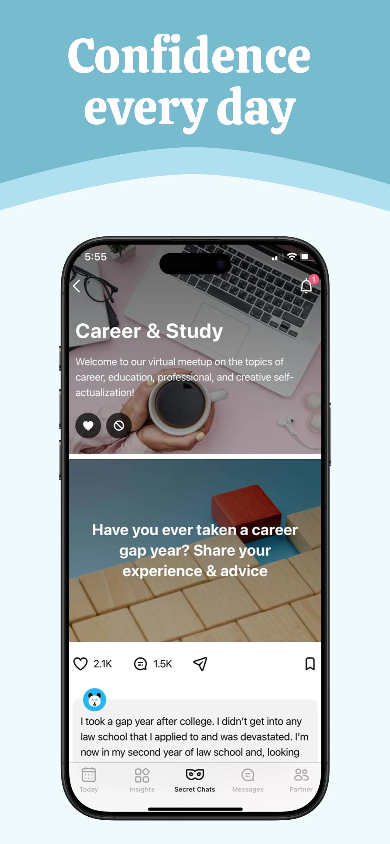 App Store screenshot template for women health app – insights and trends