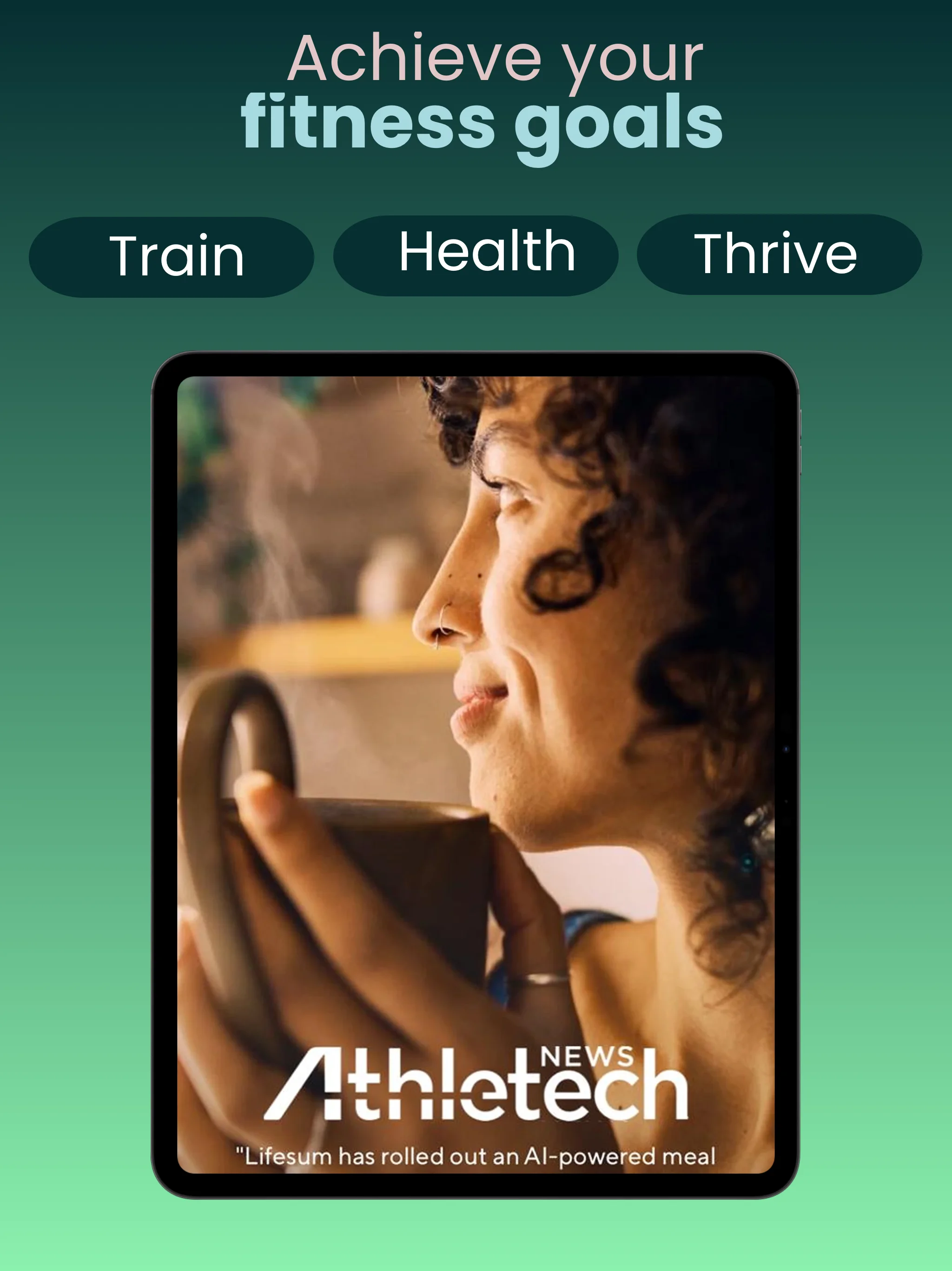 App Store screenshot template for nutrition app – balanced vitality meal plan iPad