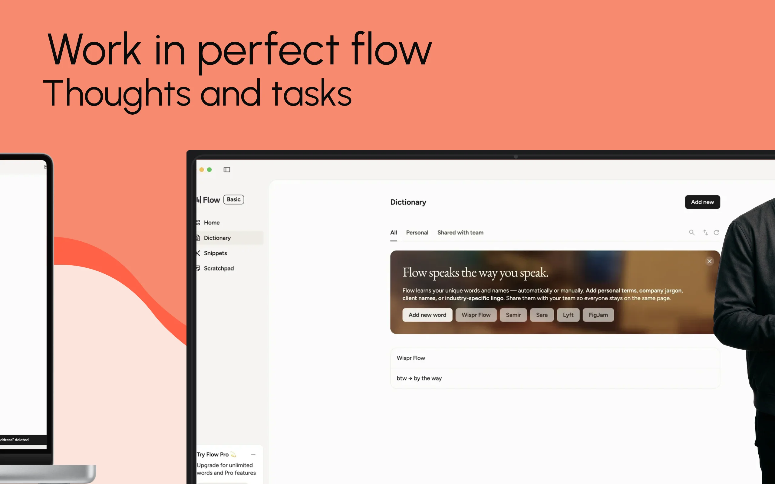 App Store screenshot template for focus Mac app – snippet manager interface