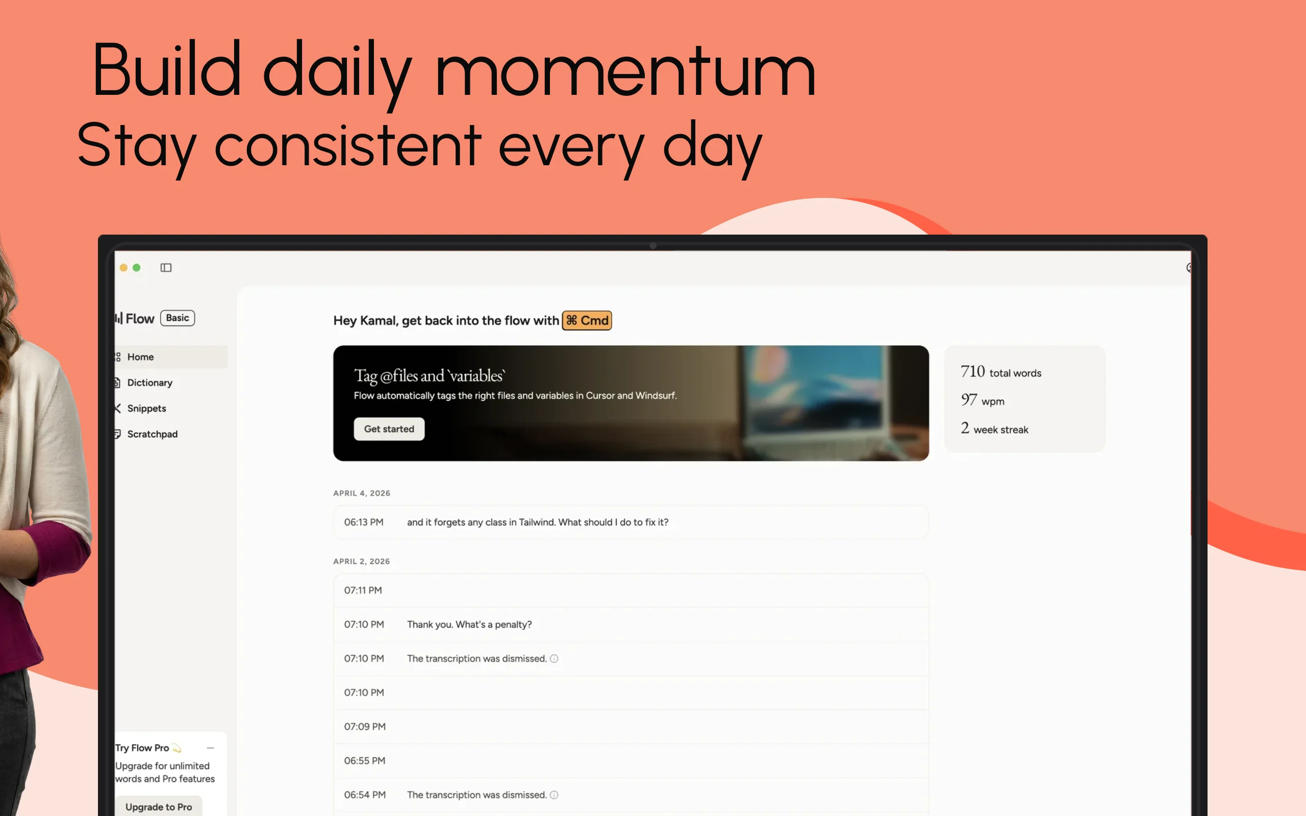 App Store screenshot template for focus Mac app – distraction blocking mode