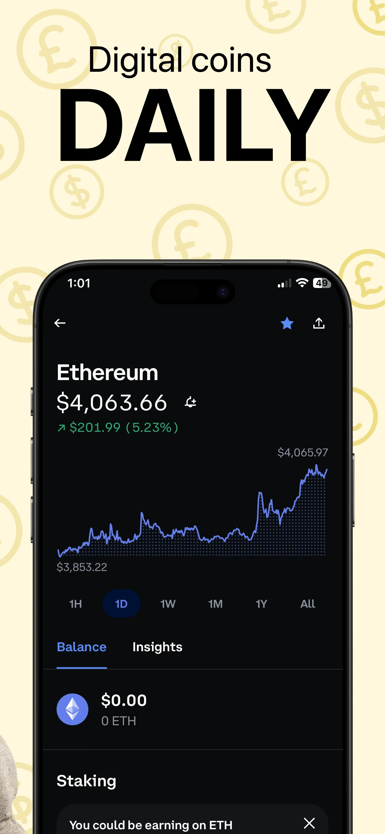 App Store screenshot template for finance app – analytics and insights