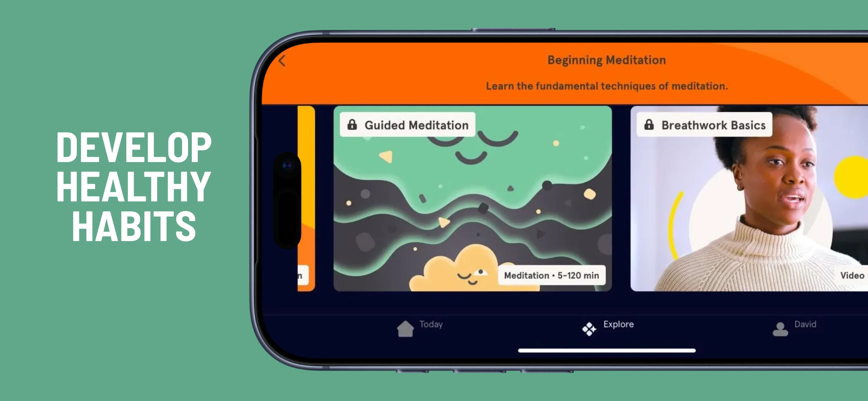 App Store landscape screenshot template for podcast app – trending shows