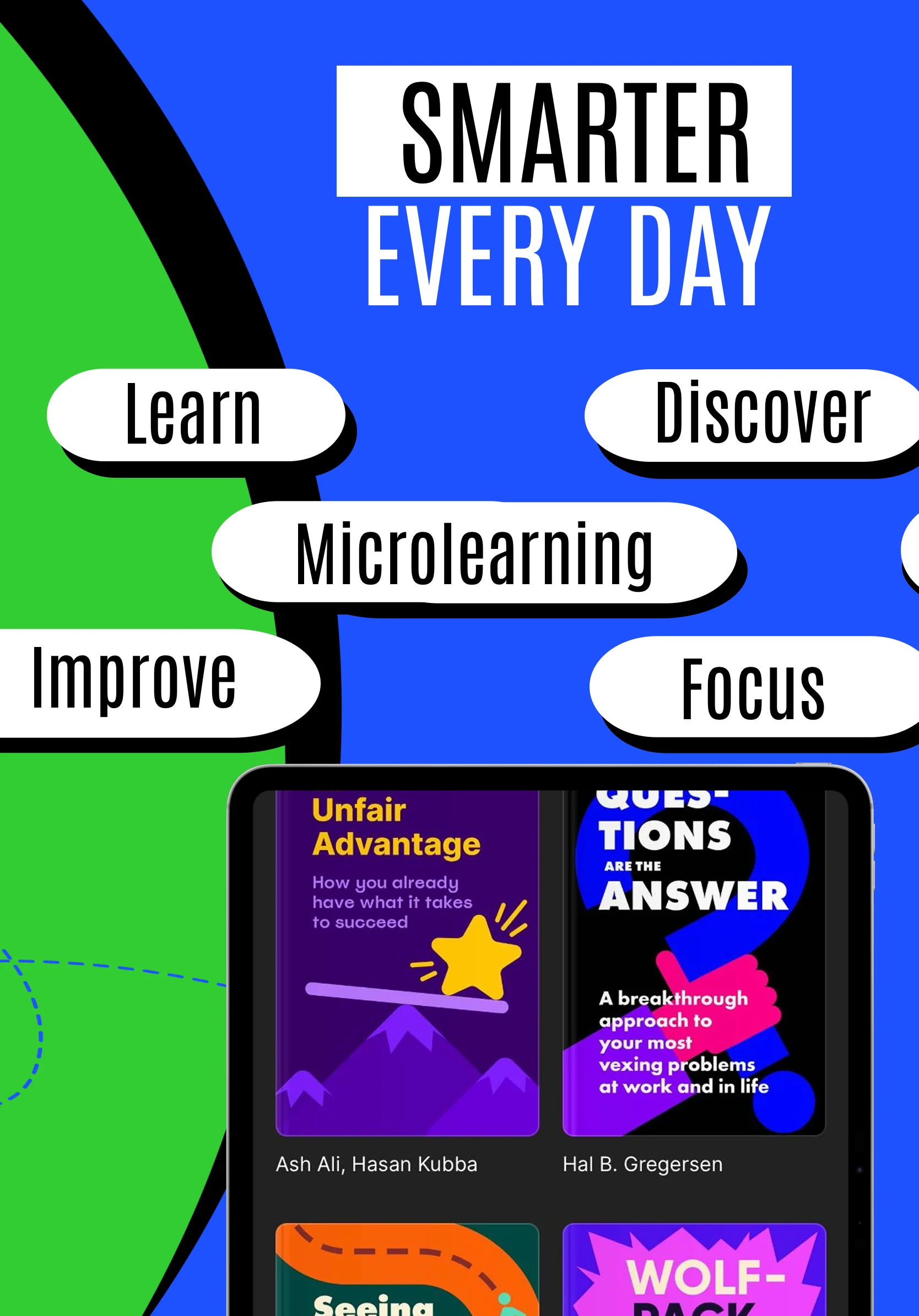 App Store screenshot template for book summary app – 8 key points detail iPad