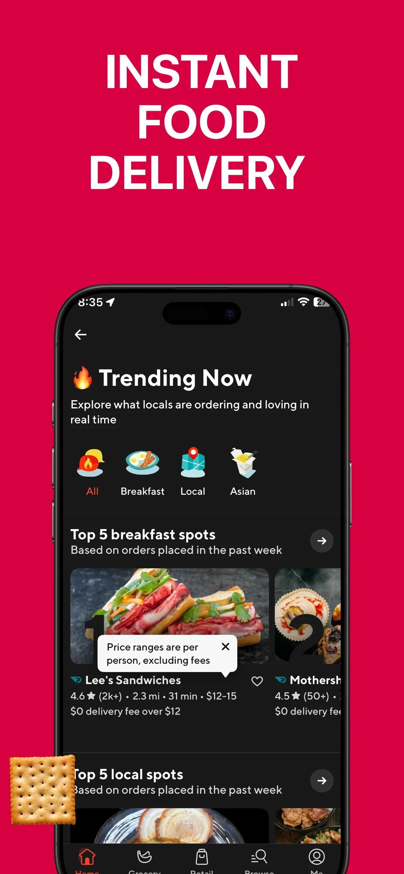 App Store screenshot template for food delivery app – order tracking map