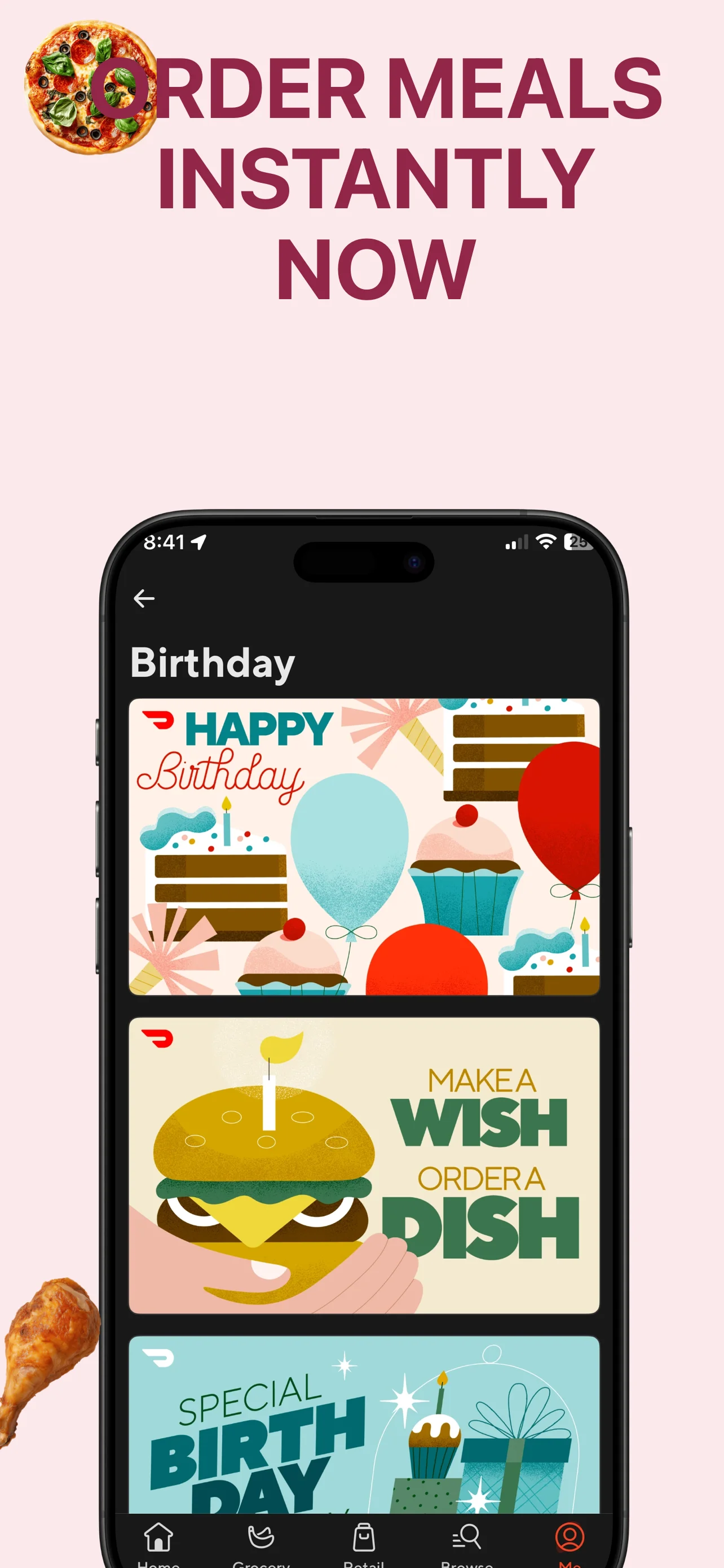 App Store screenshot template for food delivery app – cart and checkout