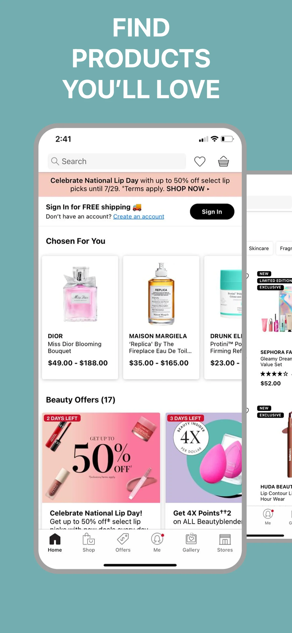 App Store screenshot template for shopping app – new products grid