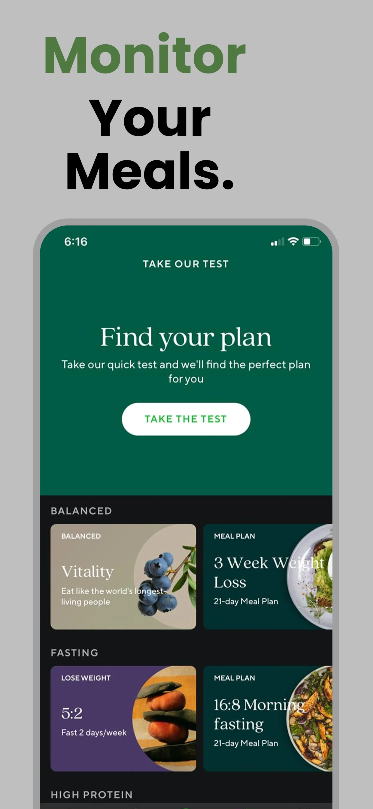 App Store screenshot template for nutrition app – macro breakdown chart