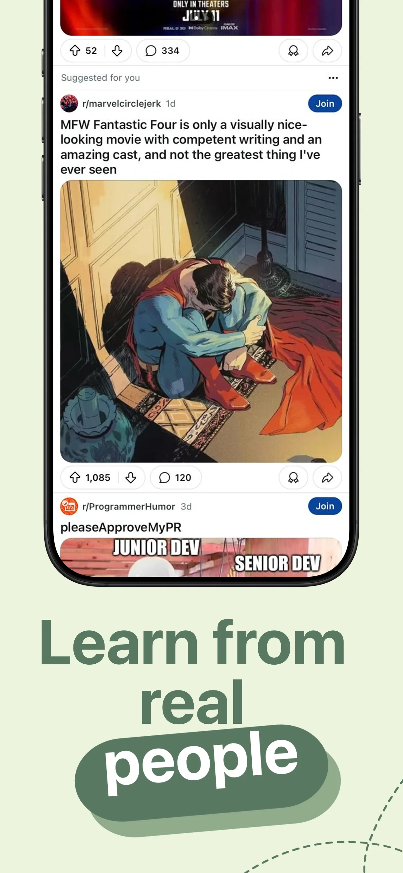 App Store screenshot template for community app – trending posts
