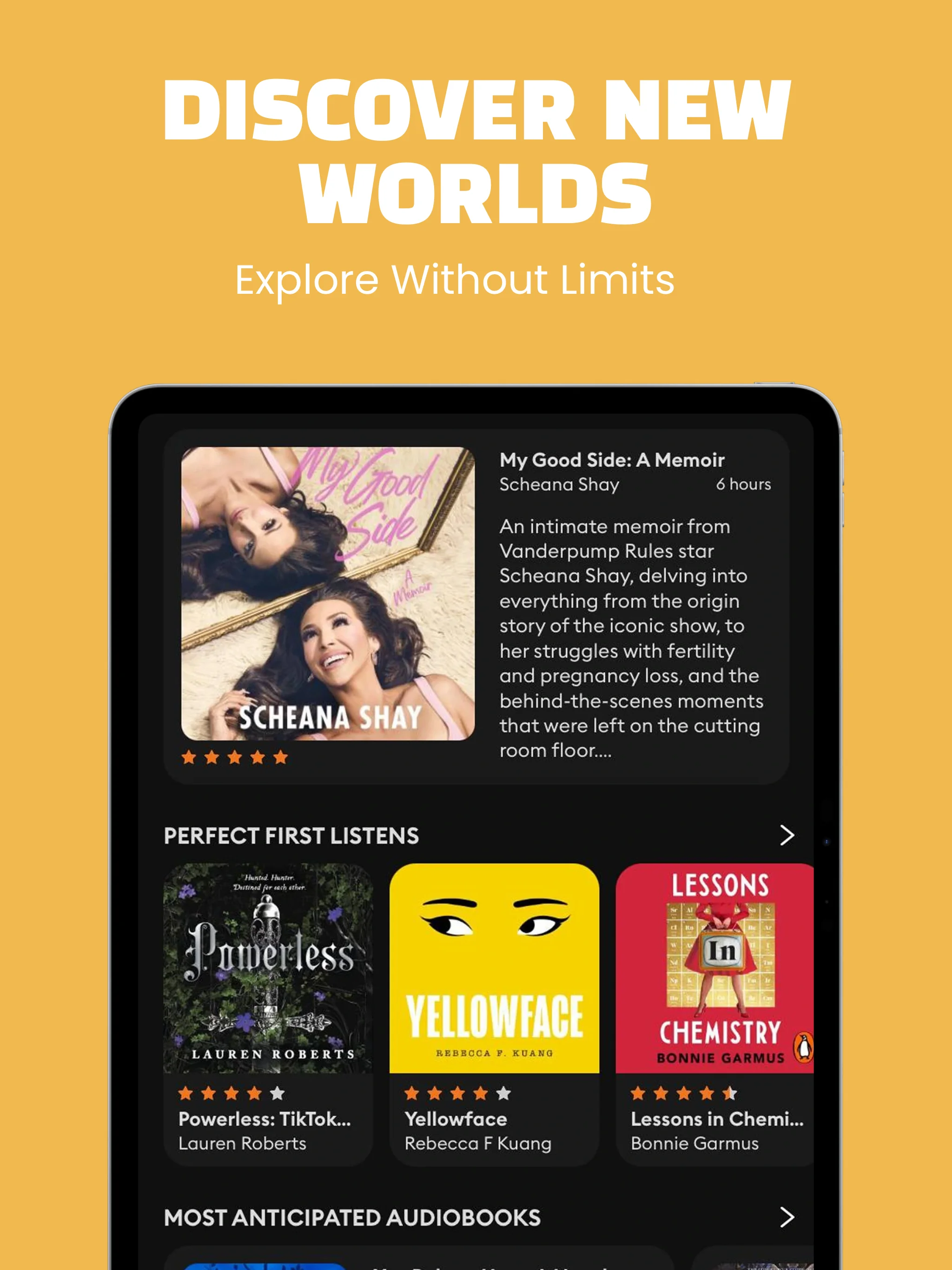 App Store screenshot template for reading app – new releases book grid iPad
