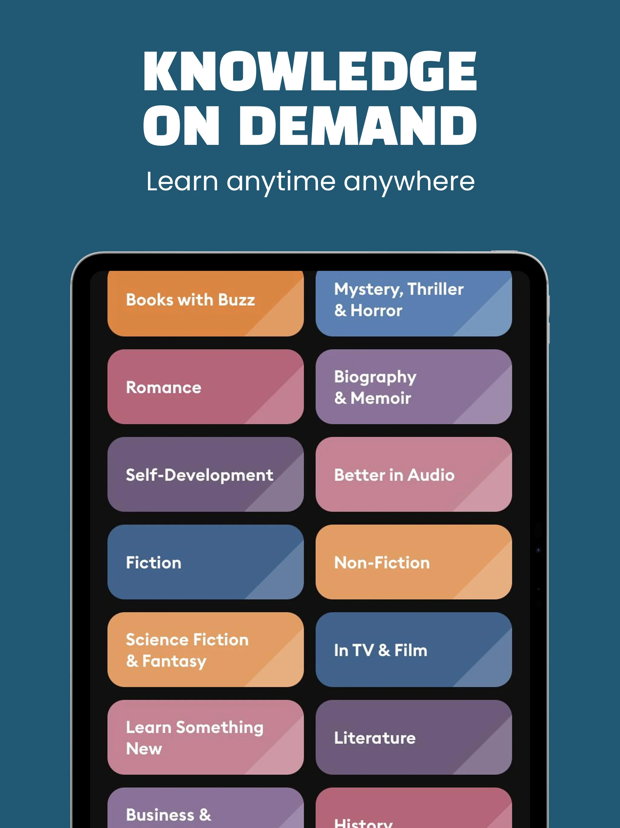 App Store screenshot template for reading app – beachy romance shelf iPad