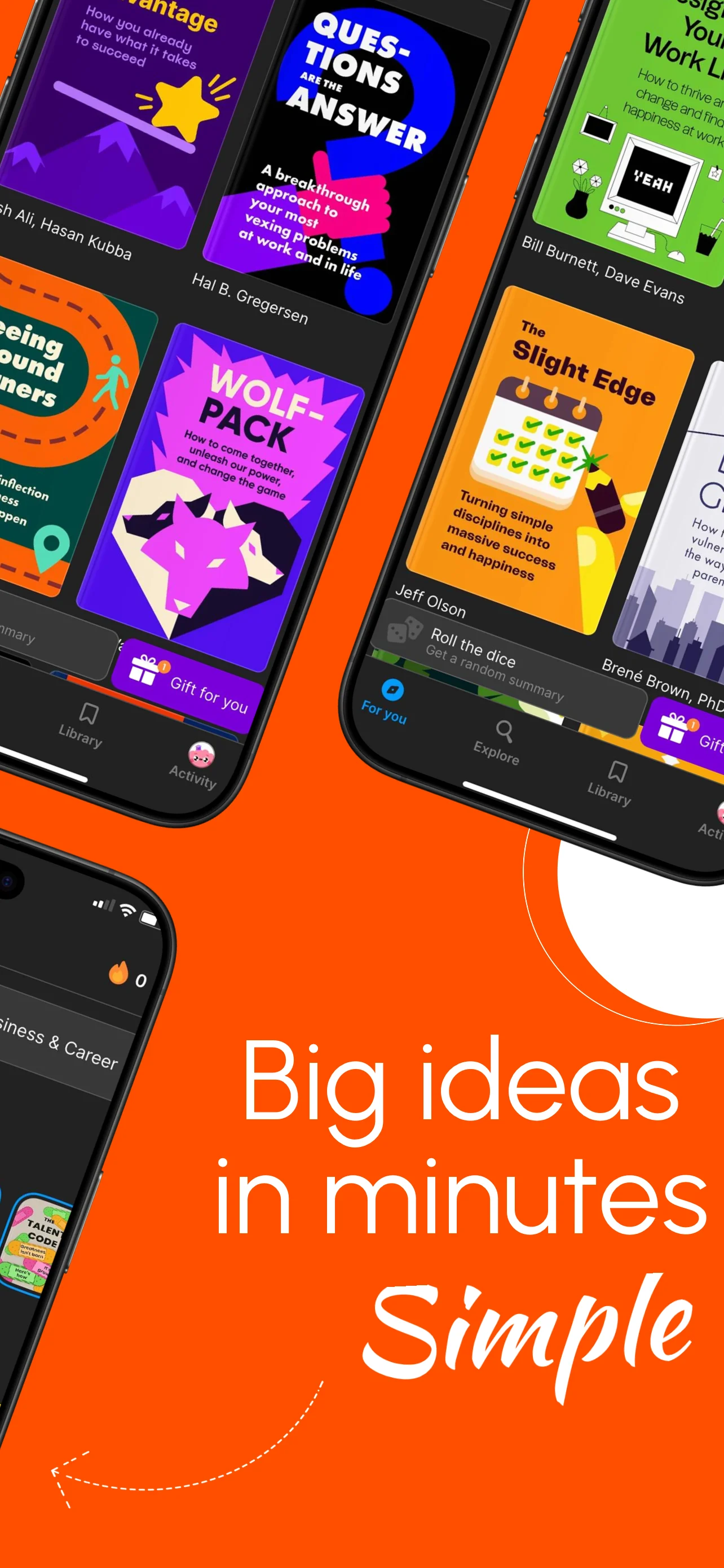 App Store screenshot template for book summary app – book library grid
