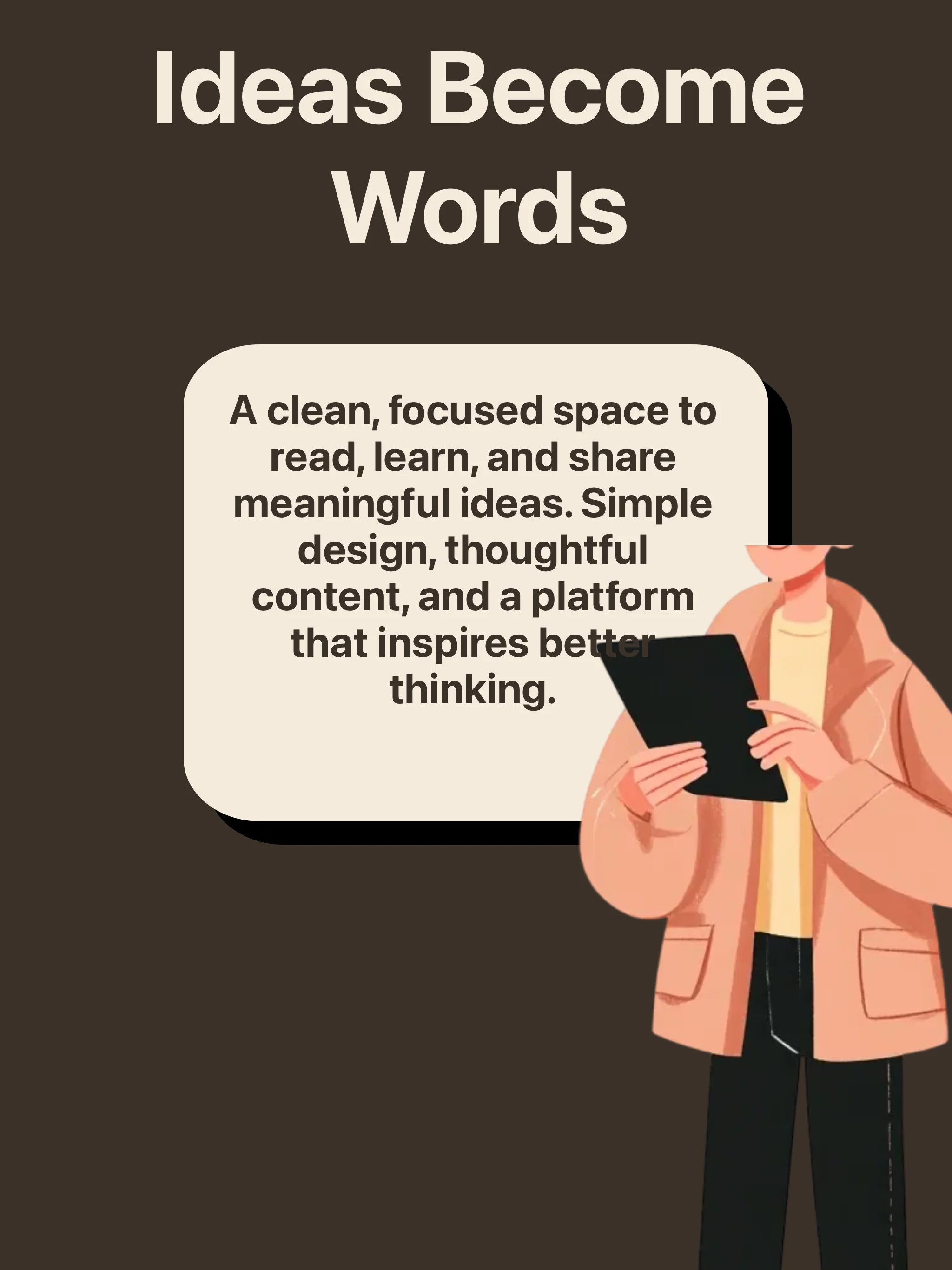 App Store screenshot template for storytelling app – discover and search iPad
