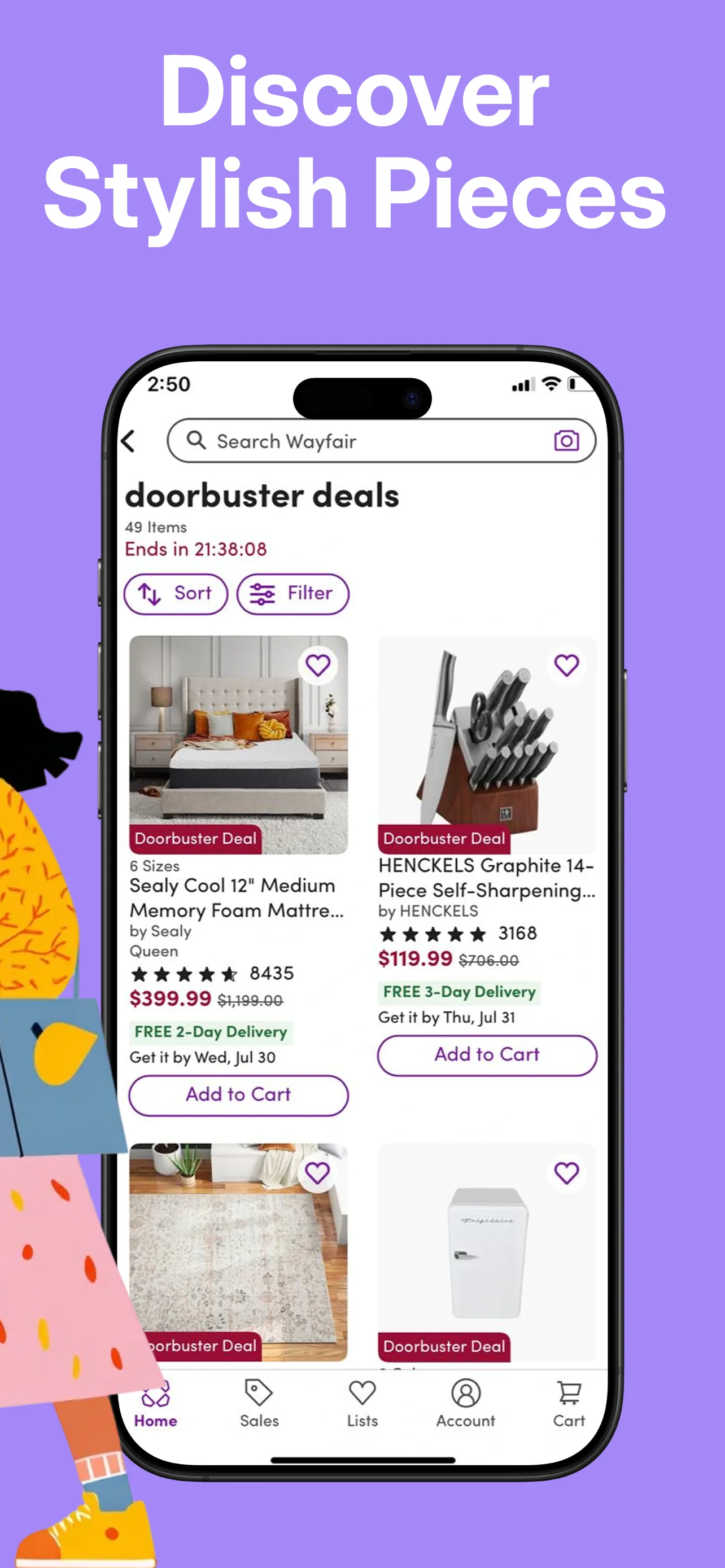 App Store screenshot template for fashion app – clothing categories grid