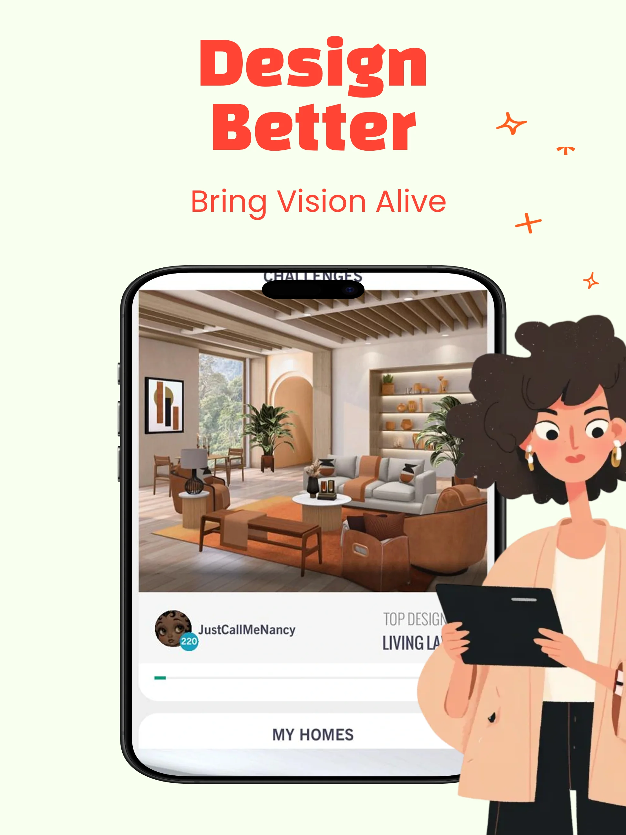 App Store screenshot template for lifestyle app – trending styles grid iPad