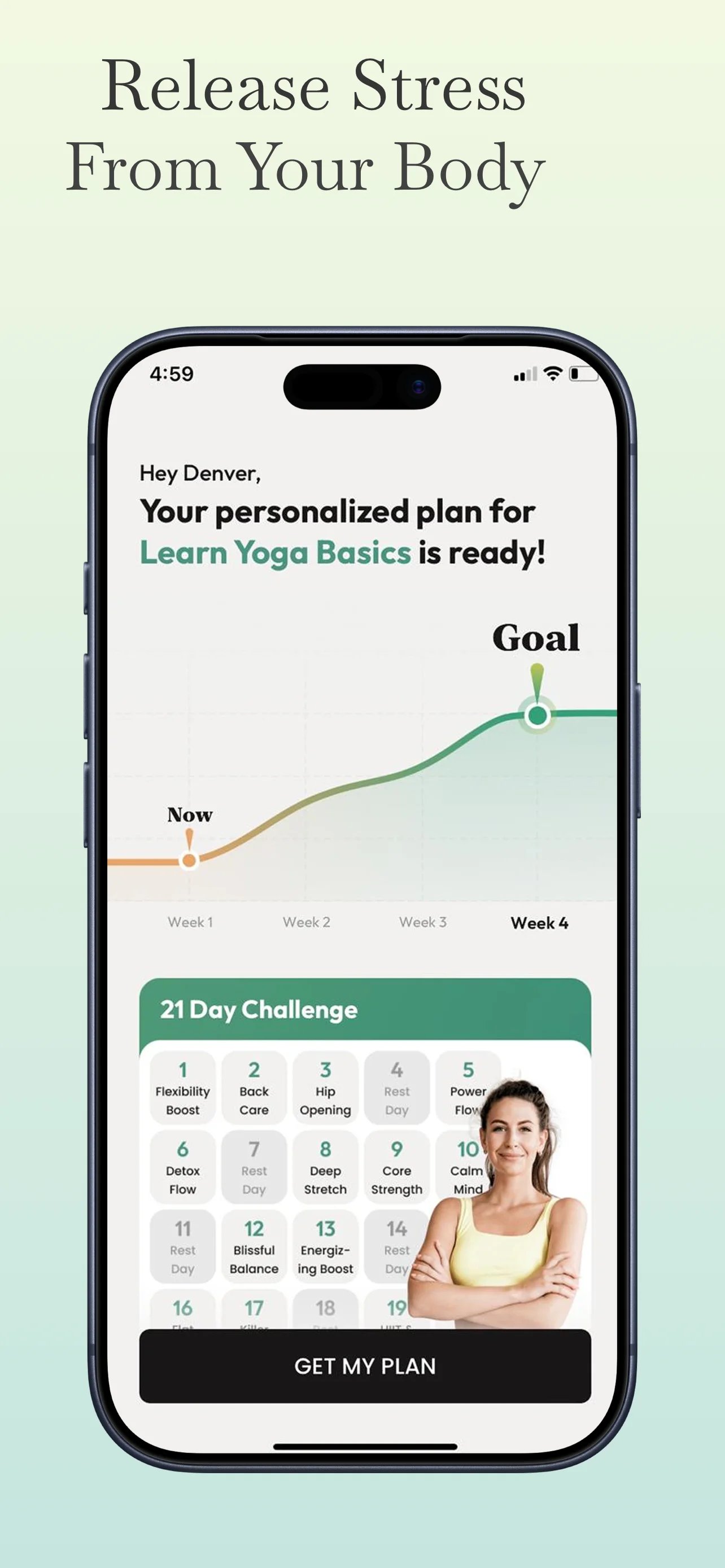 App Store screenshot template for yoga app – session player timer