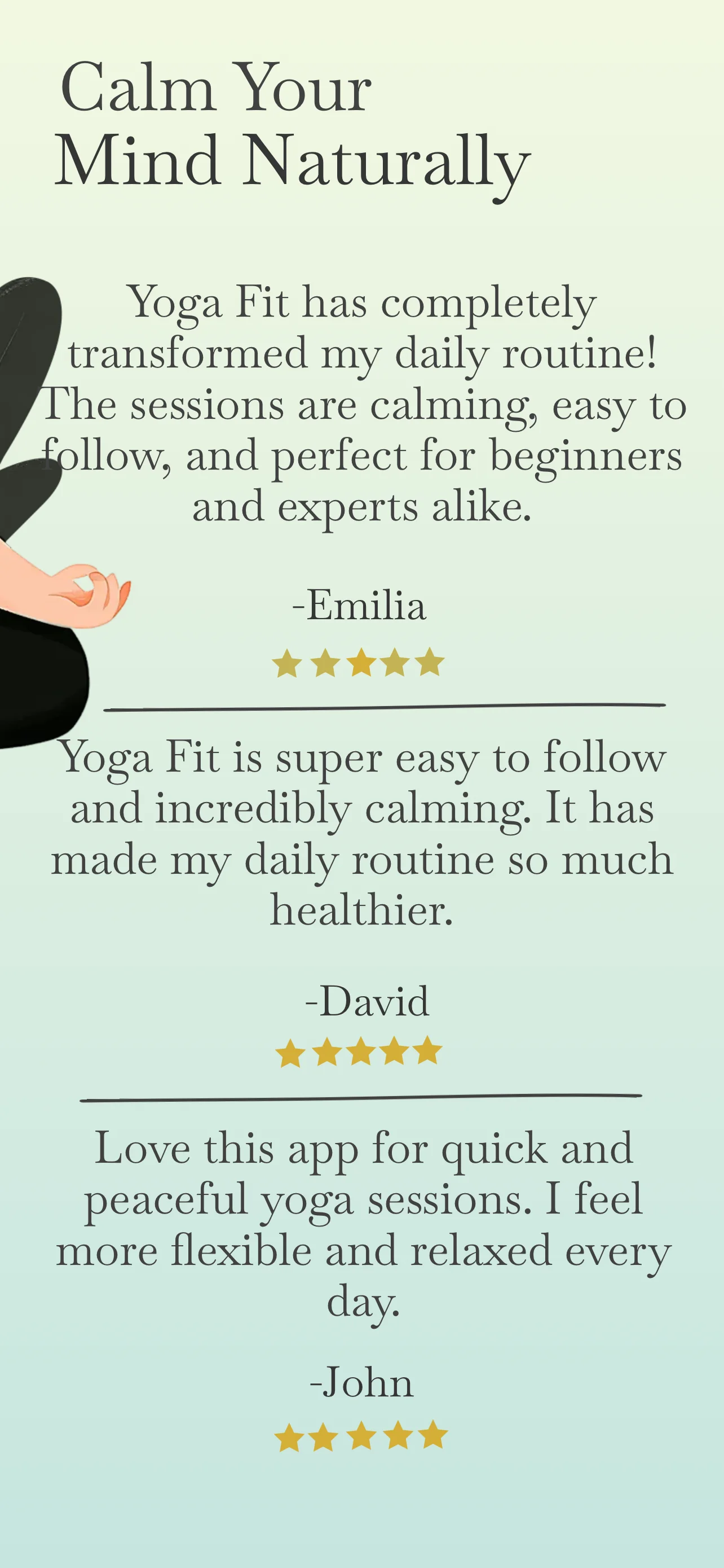 App Store screenshot template for yoga app – progress and streaks