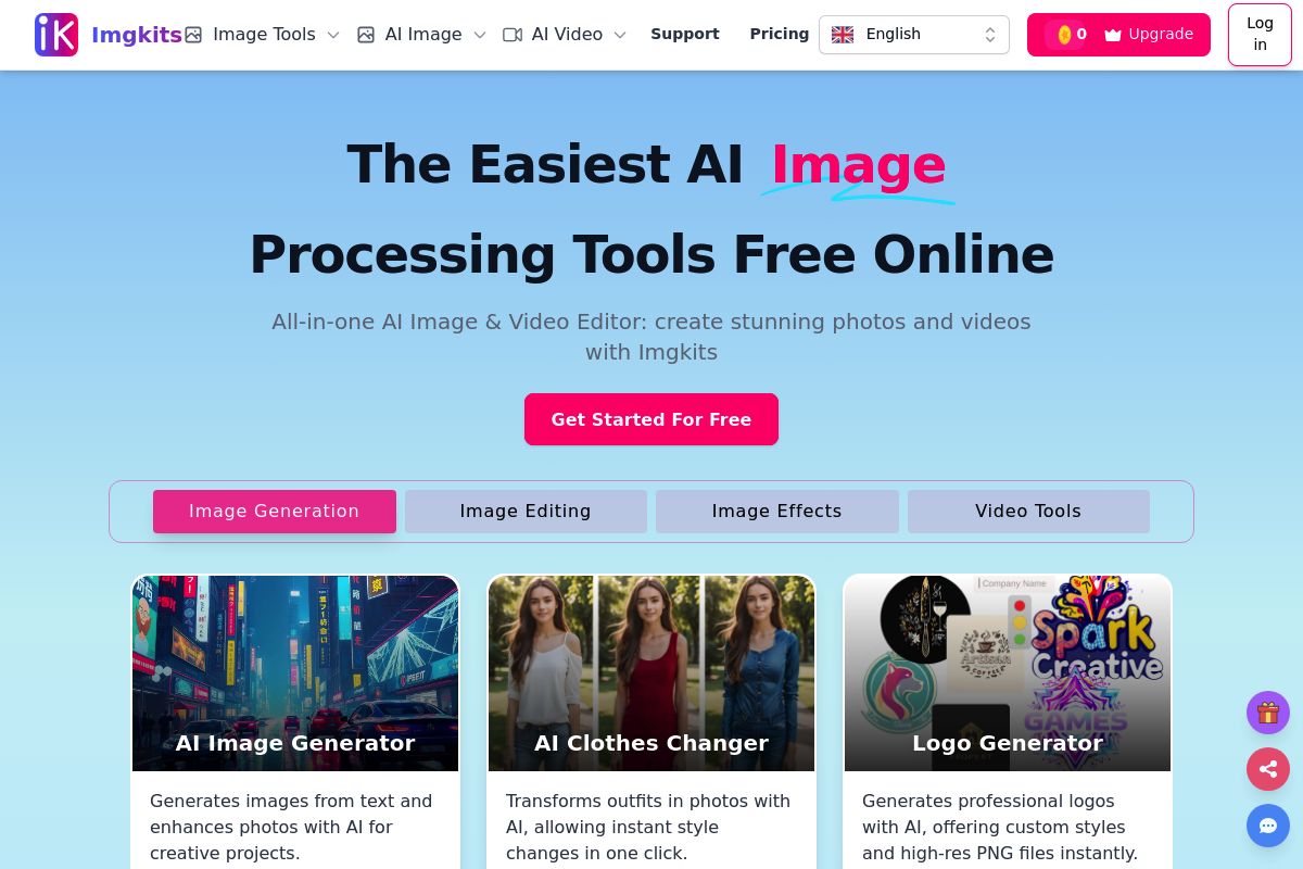 Imgkits | Top AI Image & Video Processing Tools Online