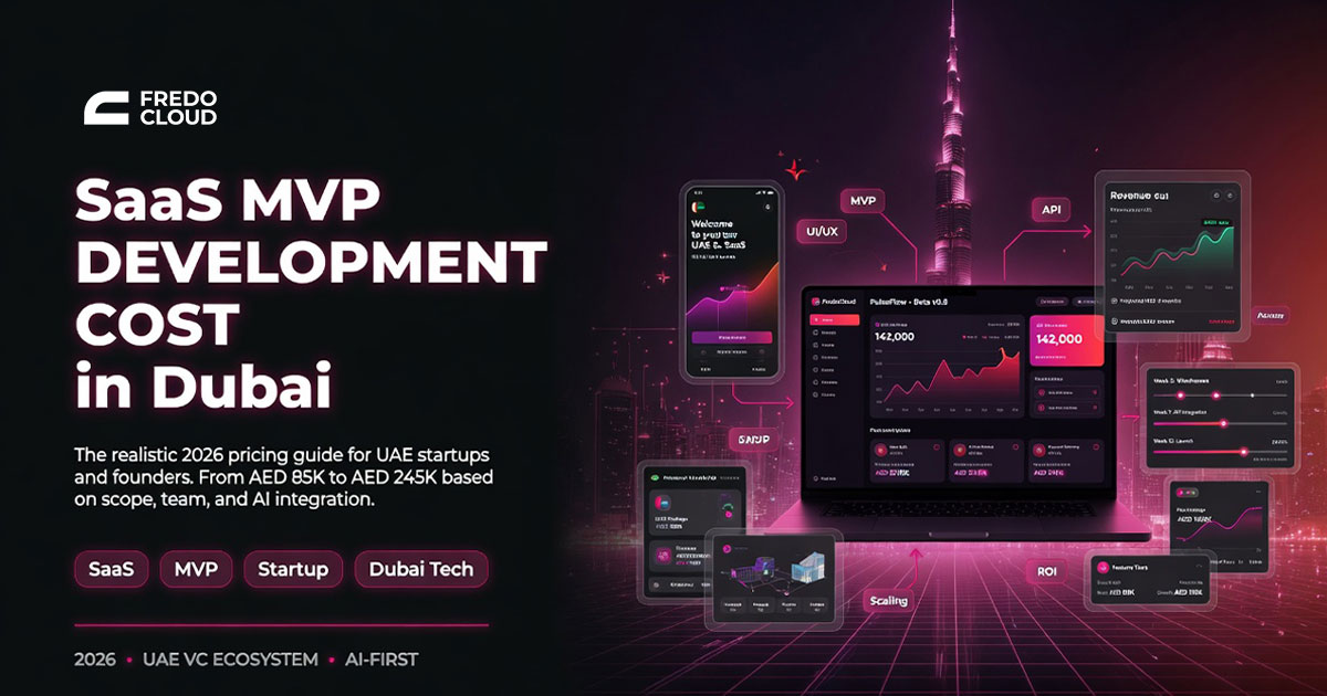 SaaS development cost analysis in Dubai office background