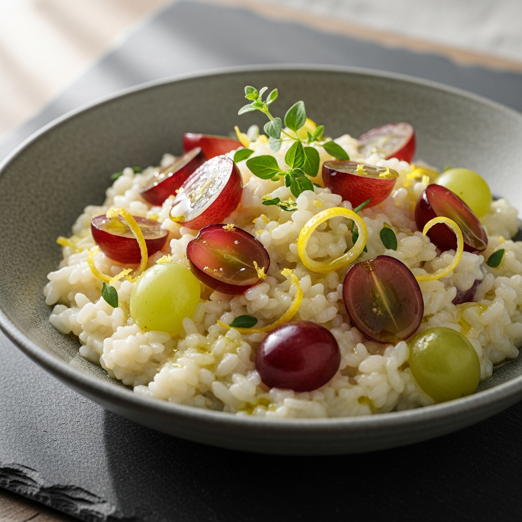 Risotto with Grapes and Lemon