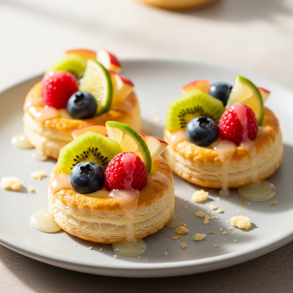Mini Fruit Puff Pastry with Lemon Glaze