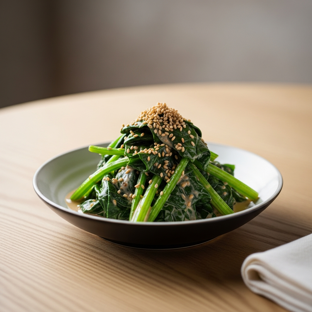 Japanese Spinach Salad with Sesame Dressing (Horenso Gomaae)