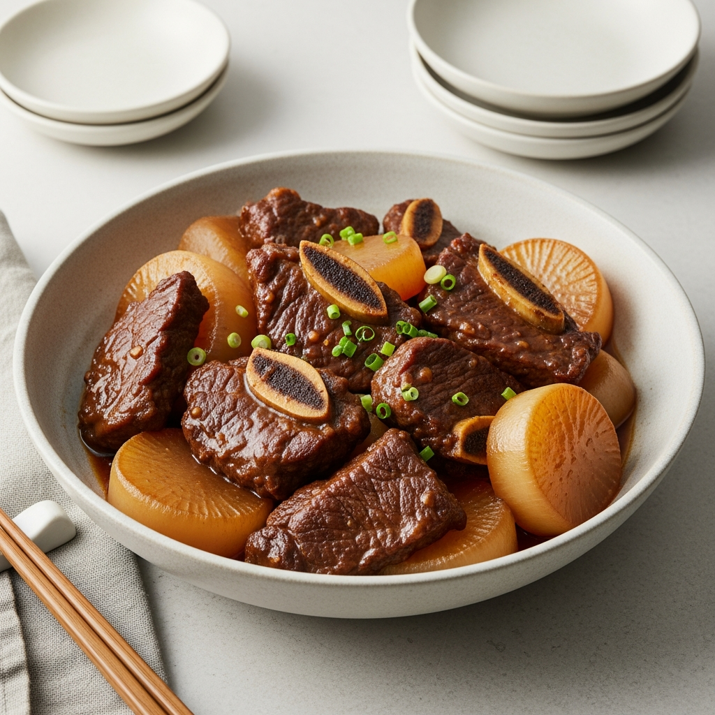 Instant Pot Short Ribs with Daikon (Gyubara Niku to Daikon Ni)